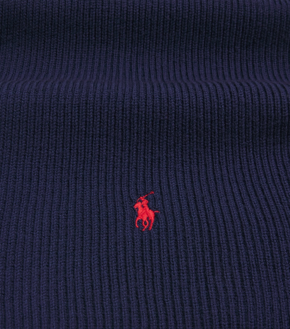 Polo Ralph Lauren Wool Polo Pony Beanie and Scarf Gift Set Hunter Navy Image 4