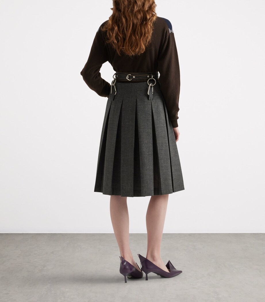 Prada Womens Cashmere V-Neck Argyle Sweater Image 4