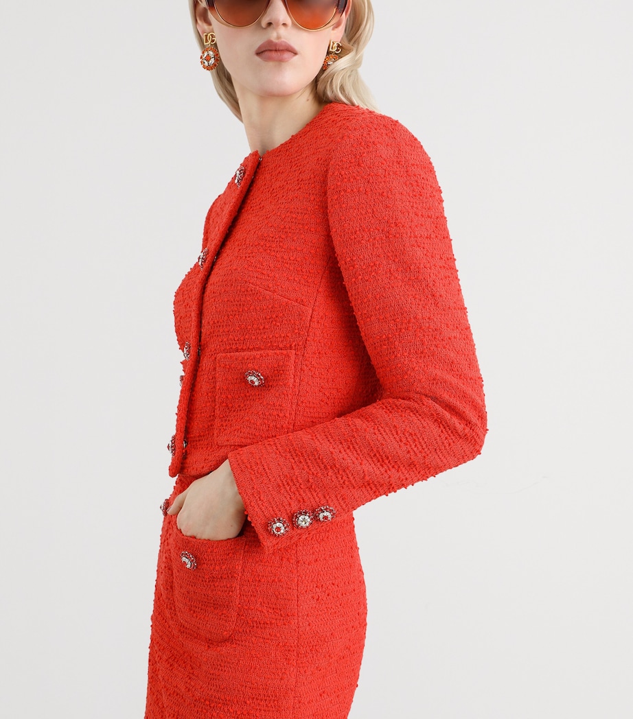 Dolce&Gabbana Womens Tweed Jacket Very Dark Oran Image 5