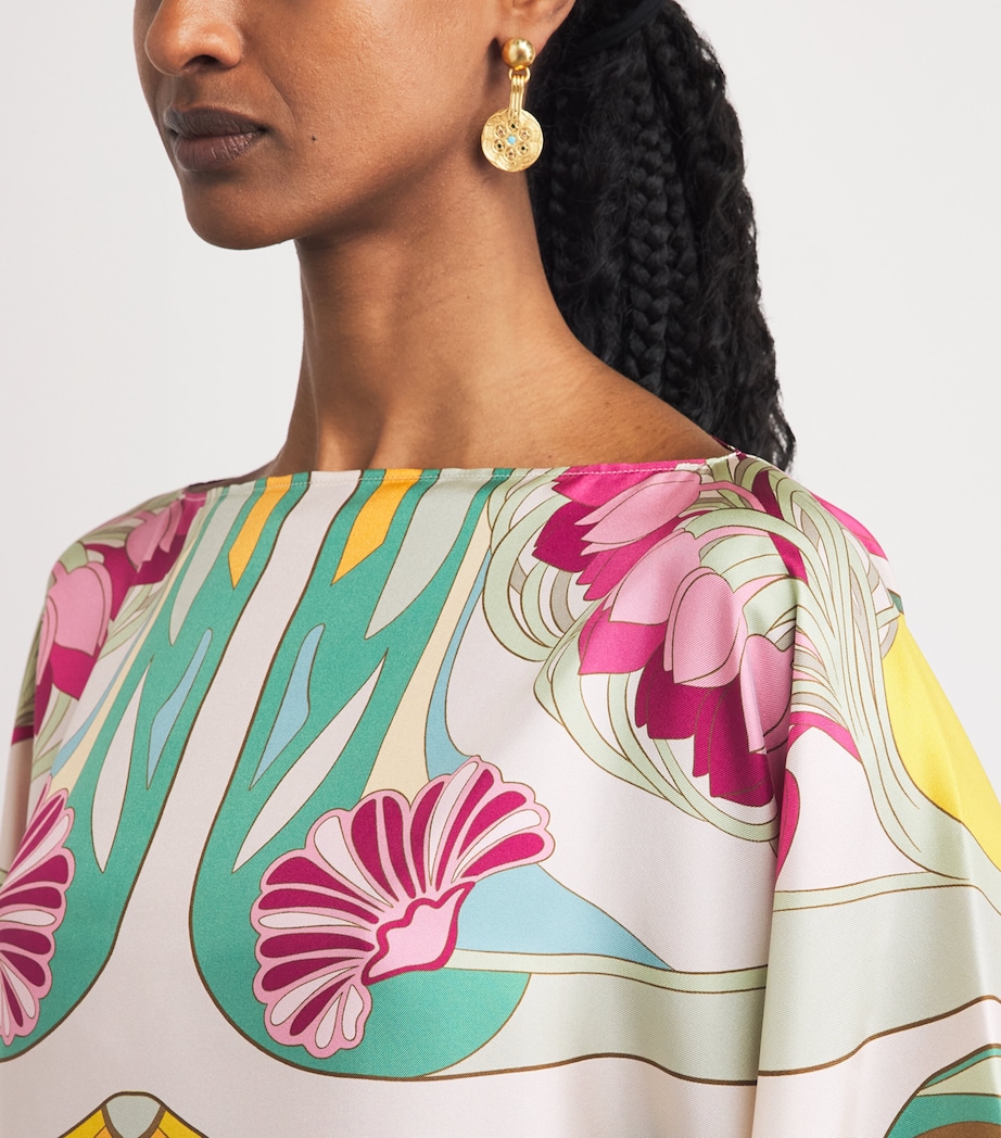 La Doublej Womens Silk Boat-Neck Foulard Blouse Tulip Placee Image 3