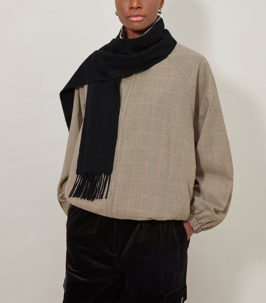 Mulberry Small Merino Wool Scarf Black Image 2