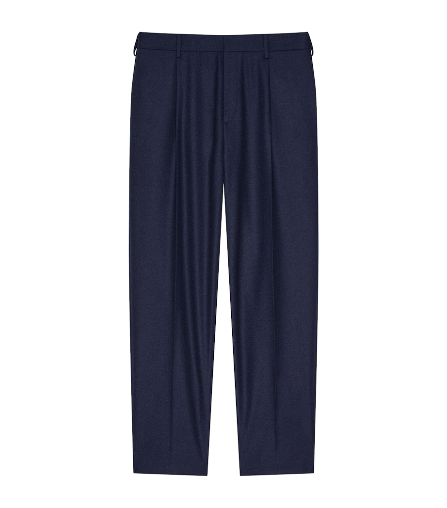 Wool Flannel Trousers NAVY Image 1