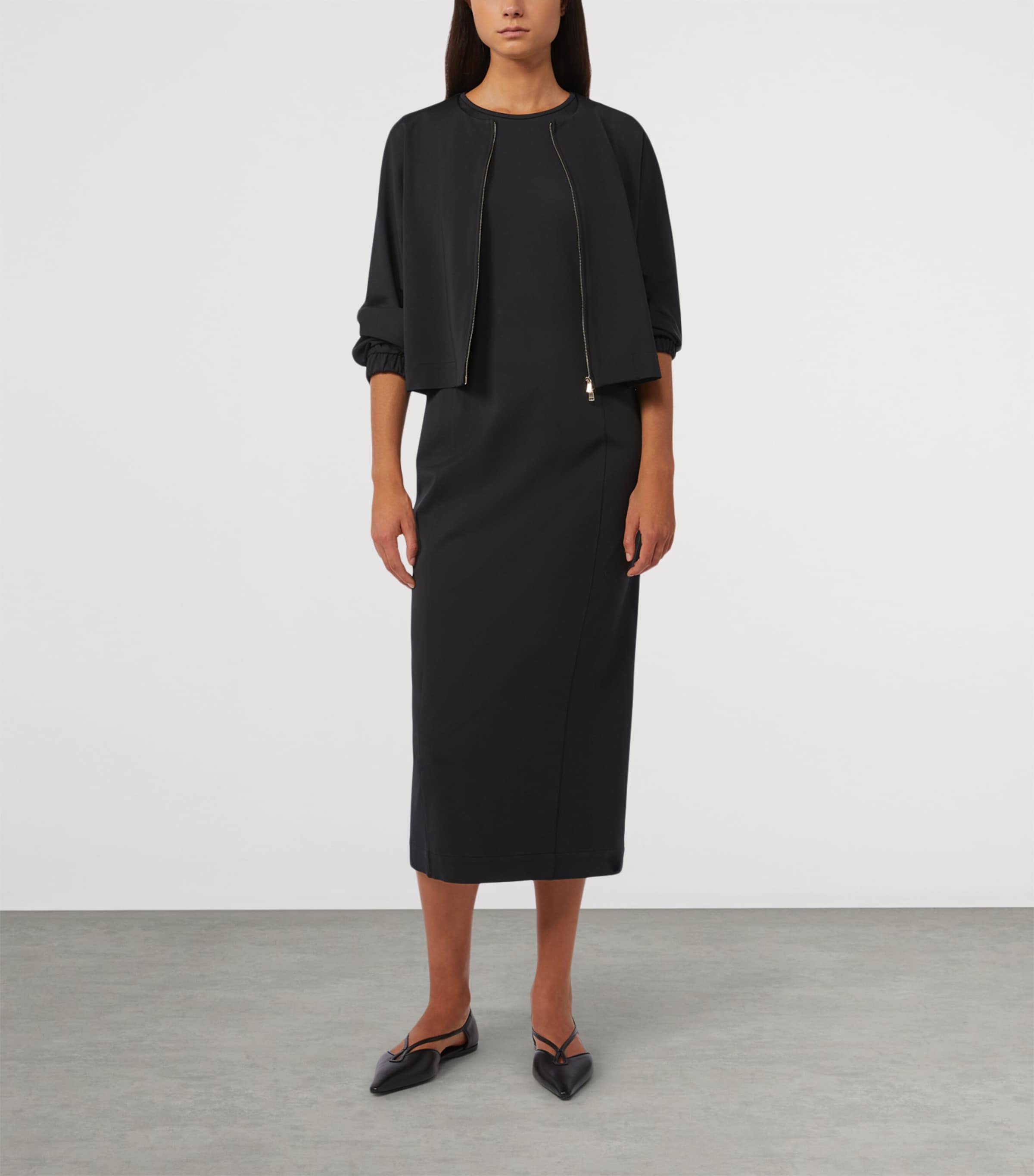 Jersey Zip-Up Jacket BLACK Image 4