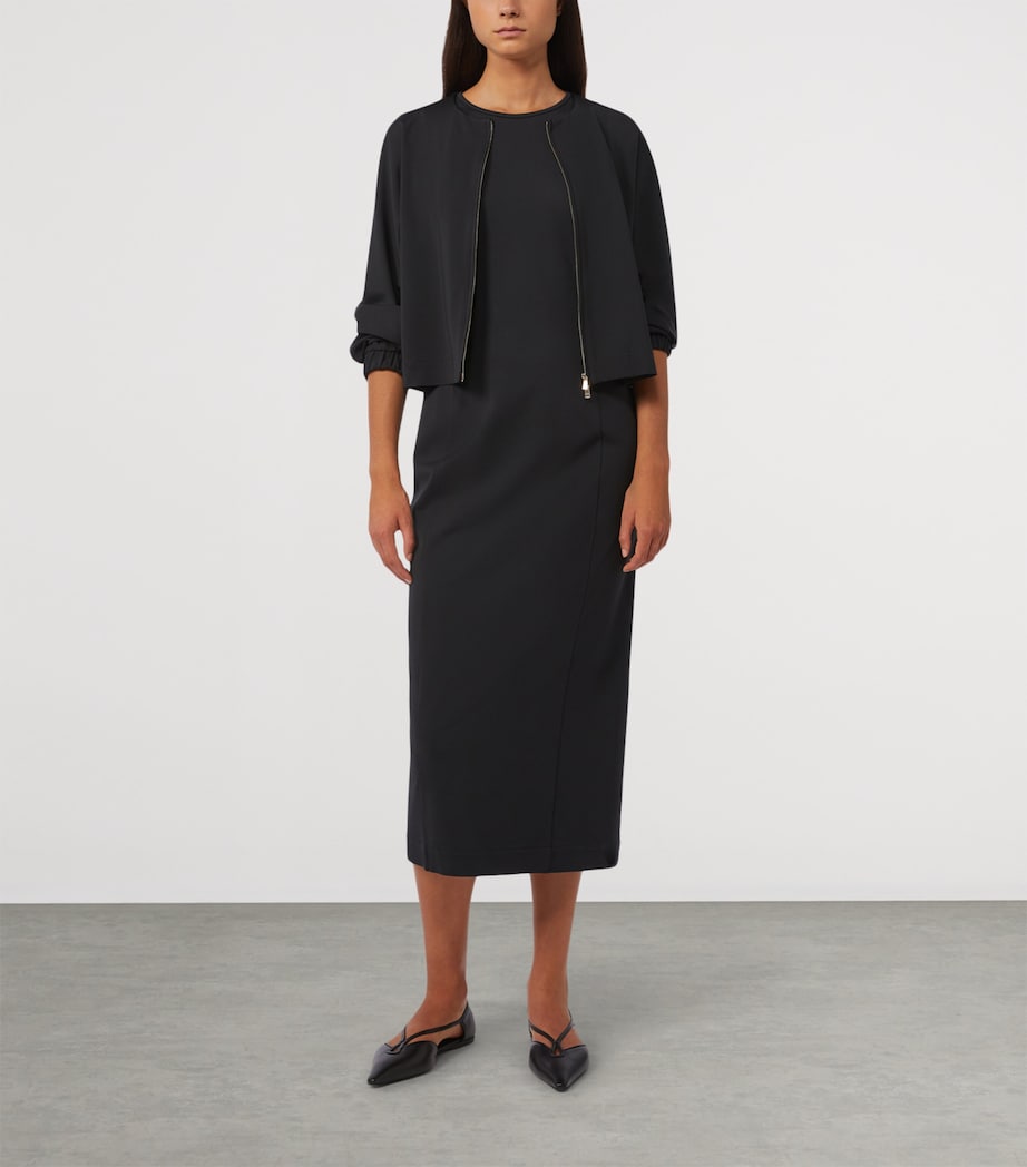 Jersey Zip-Up Jacket BLACK Image 4