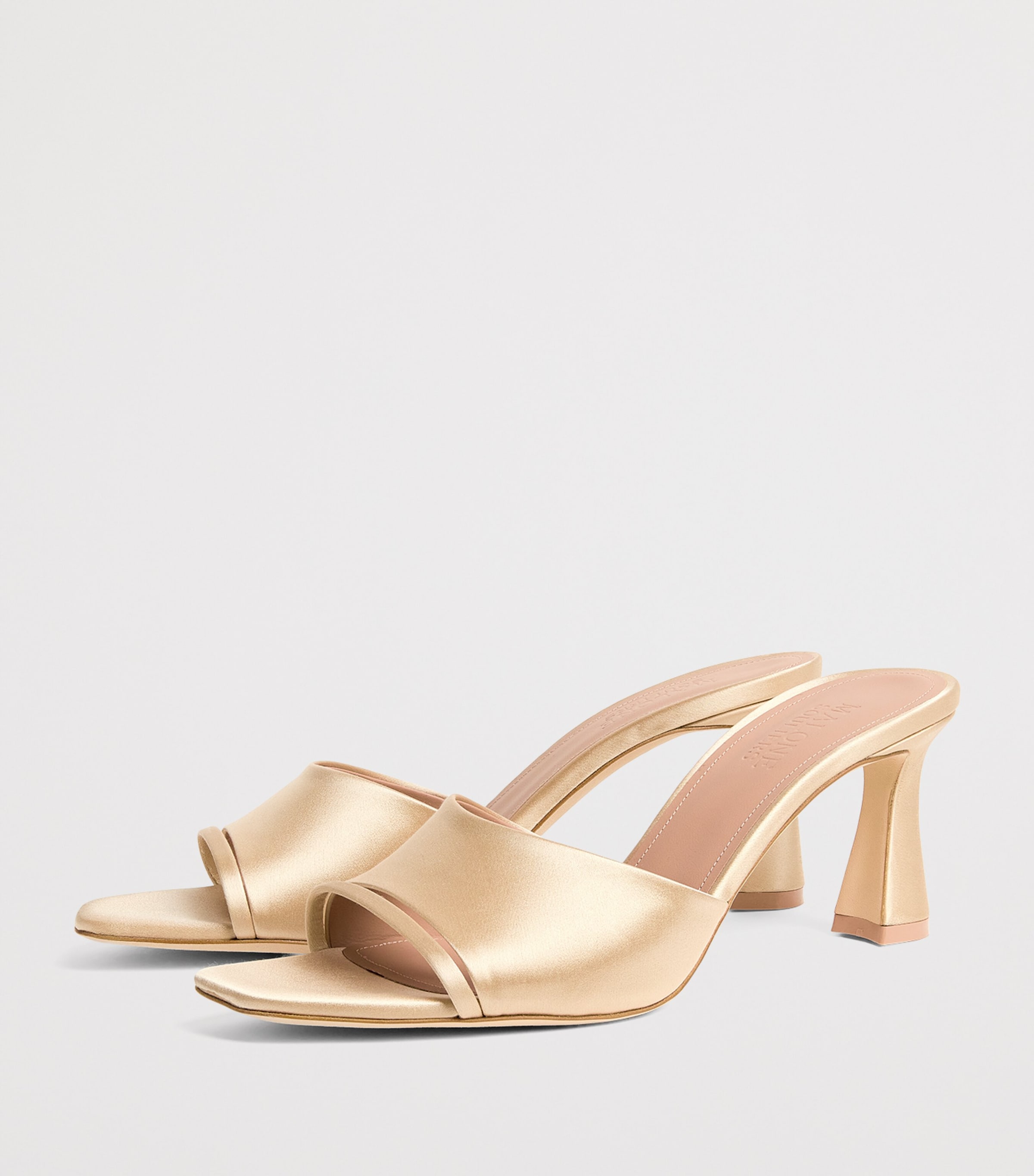 Satin Roxanne Mules 70 PLATINO Image 3