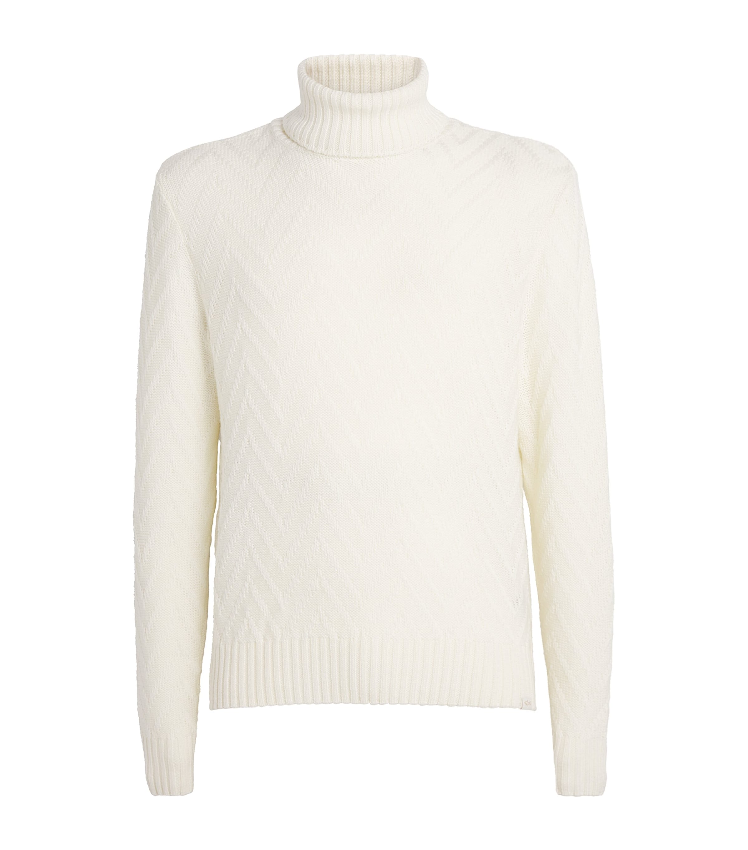 Paul & Shark Virgin Wool Rollneck Sweater In White