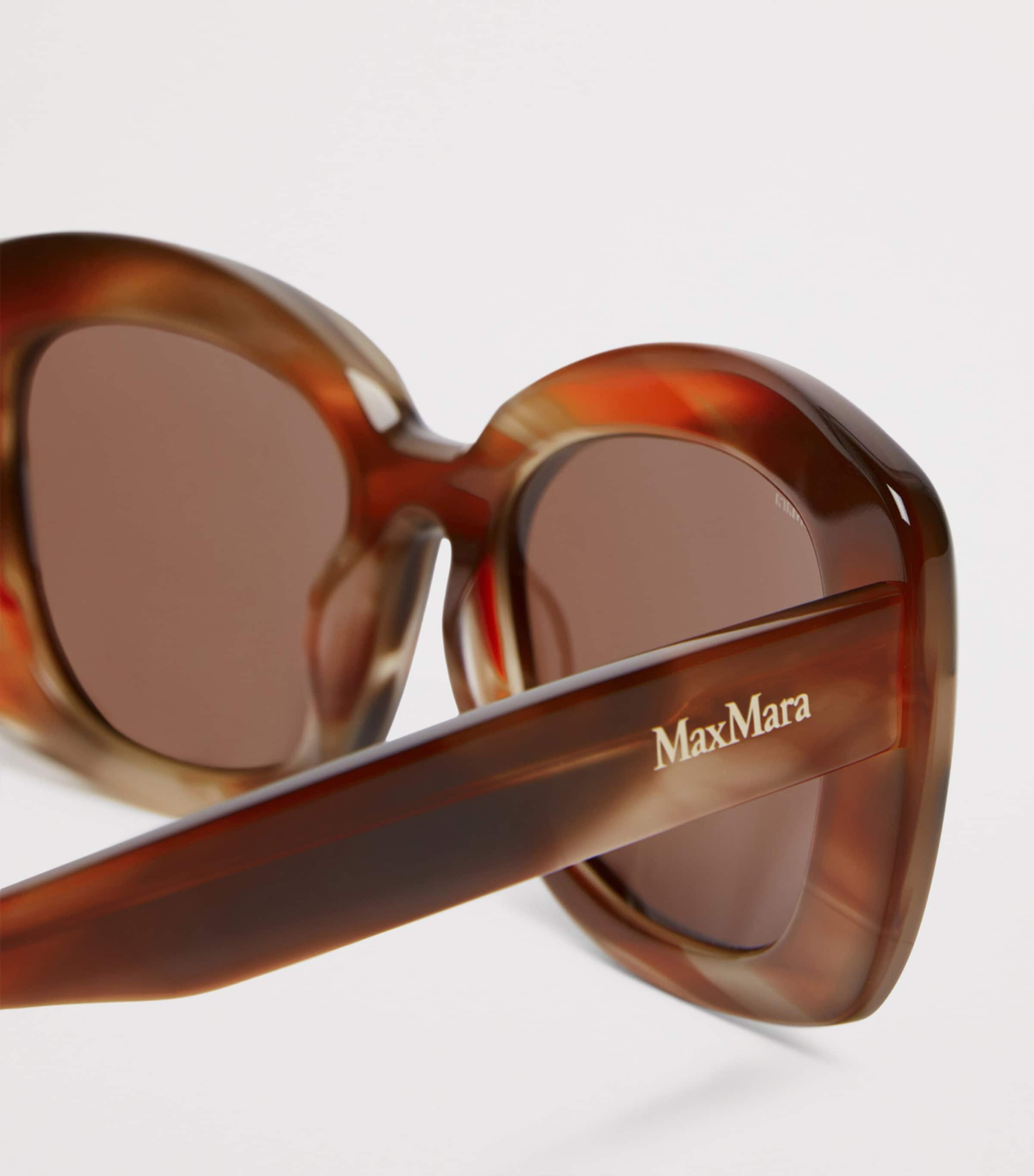 Max Mara Oversized Oval Sunglasses Rust Image 3