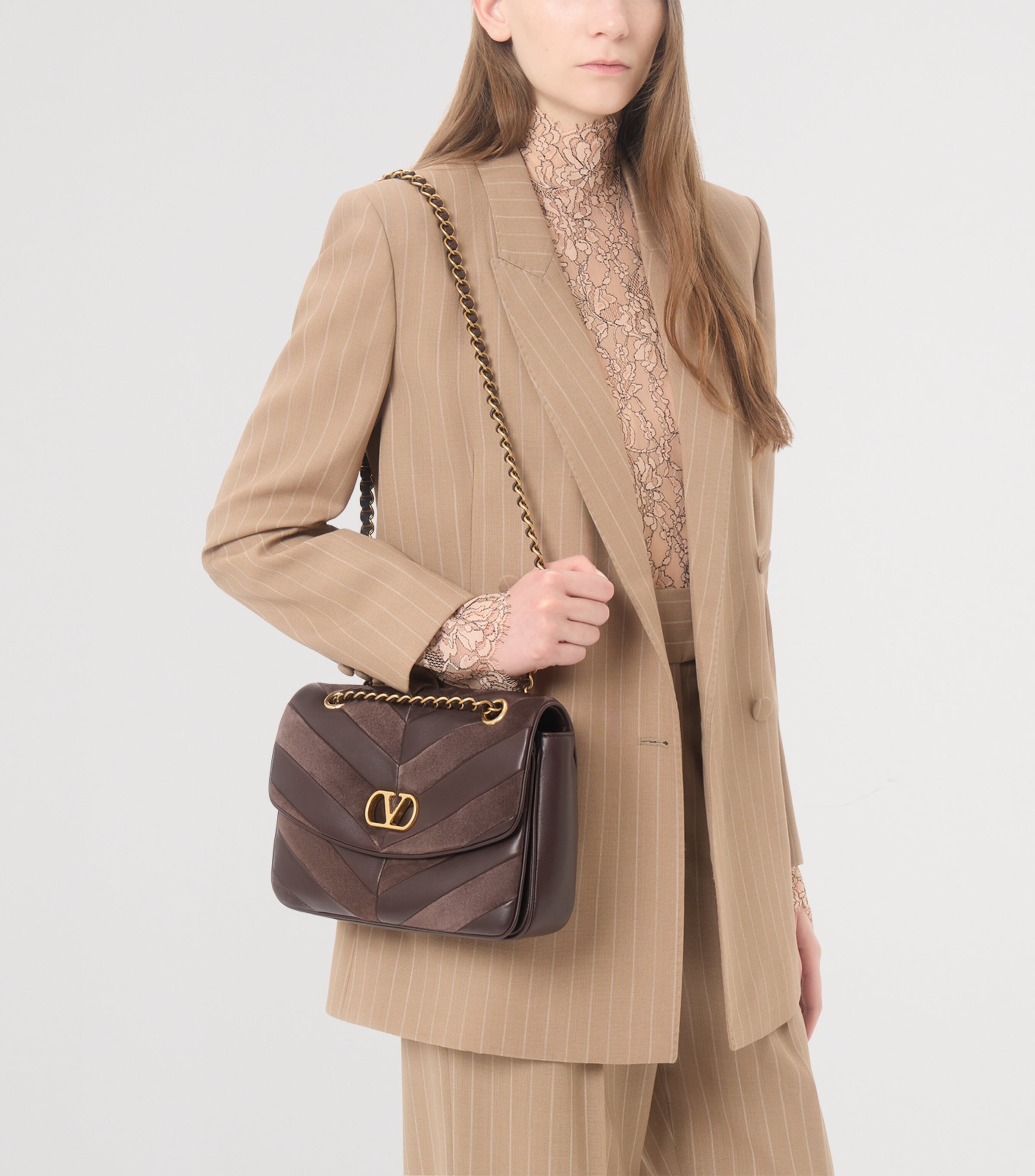 Valentino Womens Virgin Wool Pinstripe Blazer Image 6