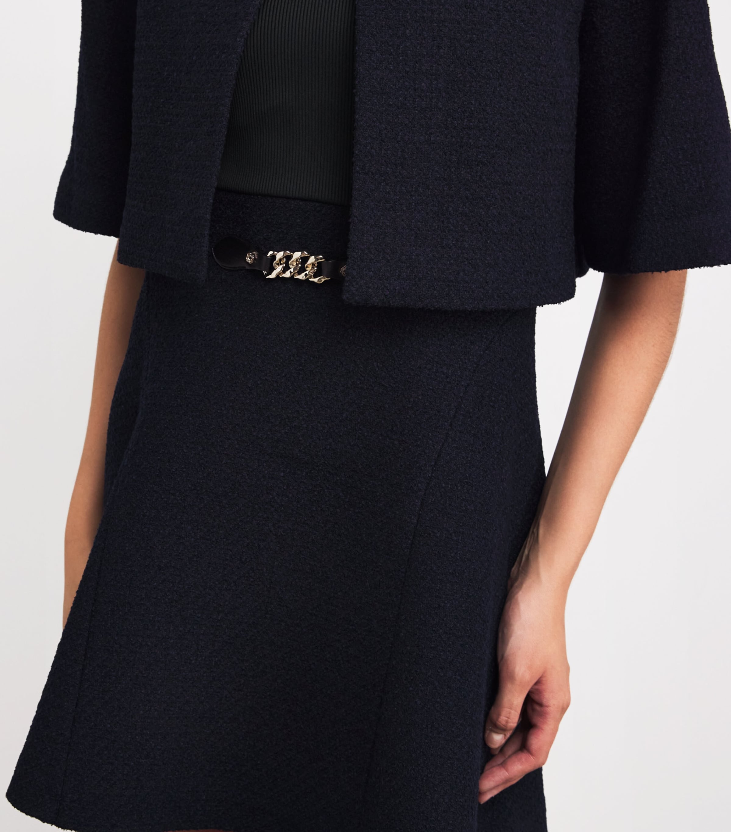 Tweed 2-In-1 Mini Dress NAVY Image 4