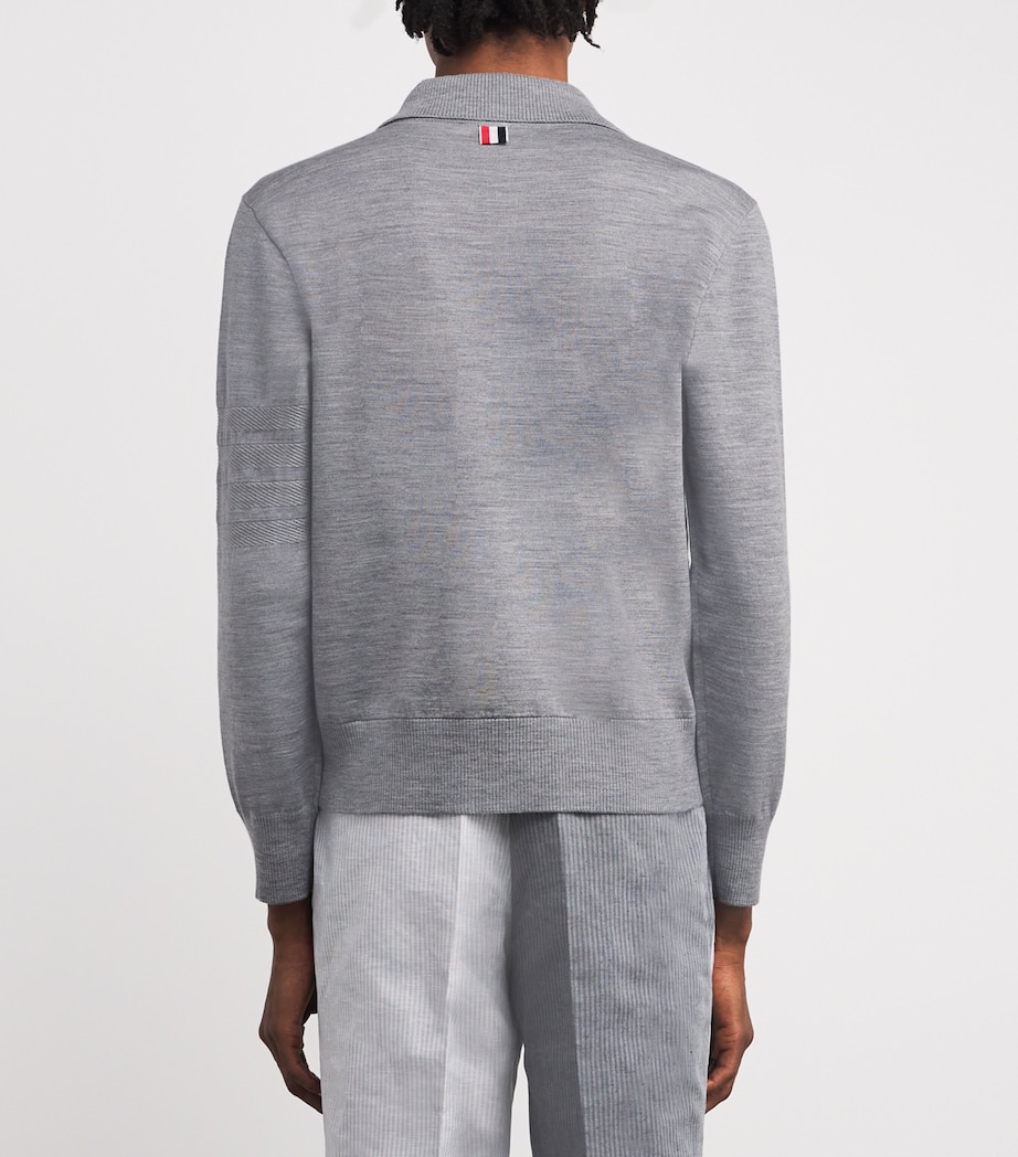 Cotton Half-Zip Polo Shirt LT GREY Image 4