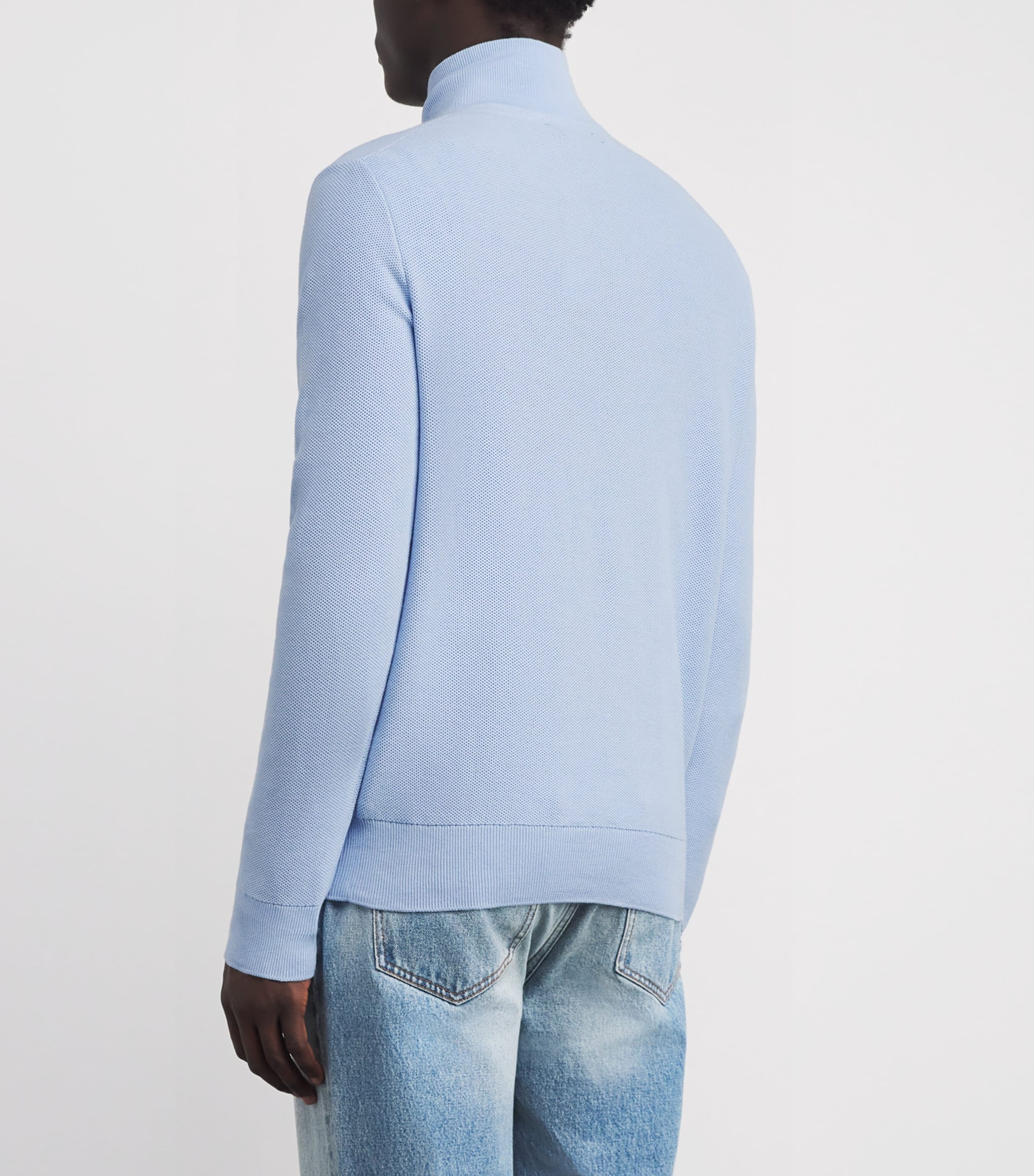 Cotton Half-Zip Sweater OFFICE BLUE Image 4