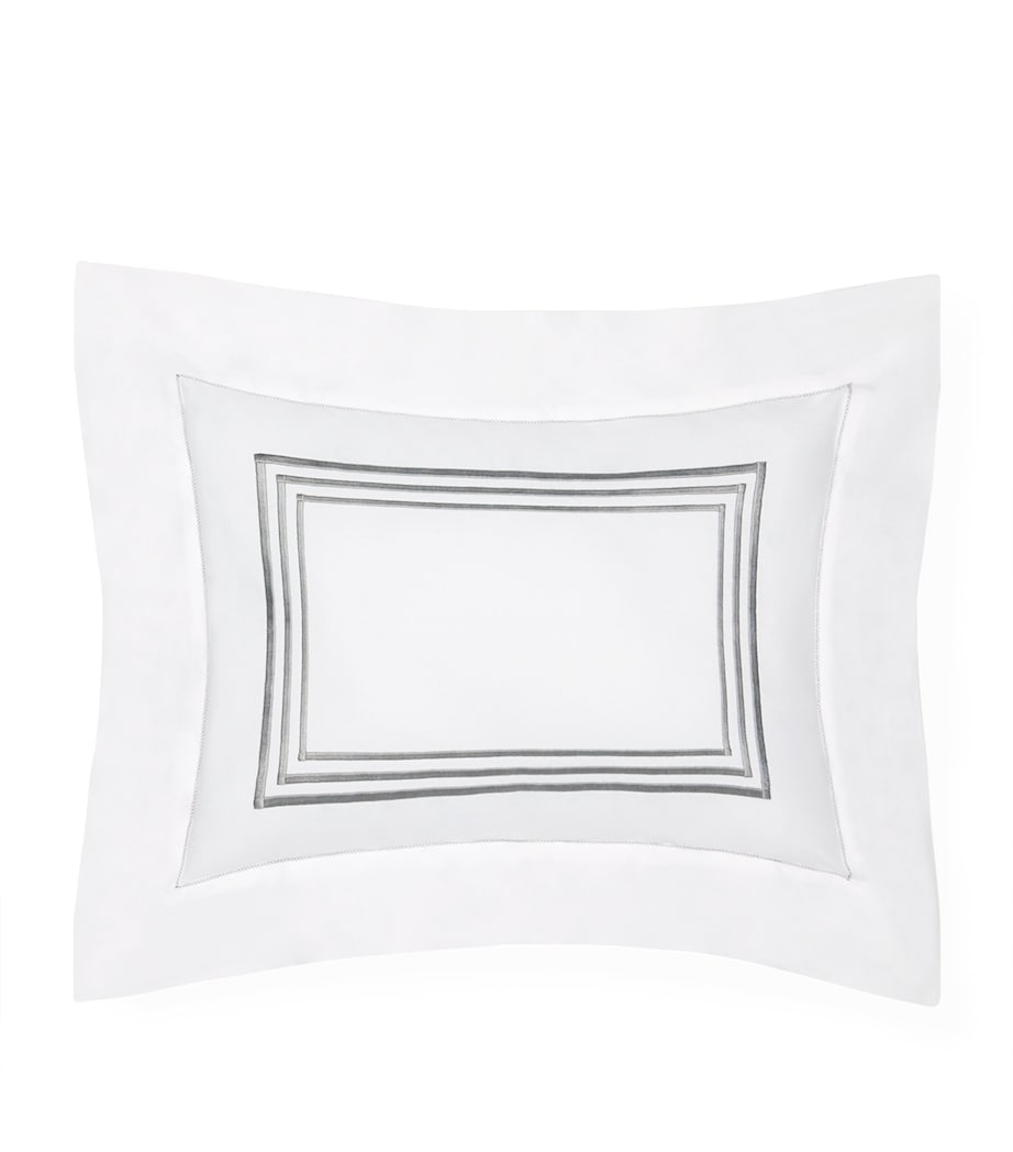 Tre Righe Boudoir Pillowcase (30cm x 40cm) WHT/CHARCOAL Image 1