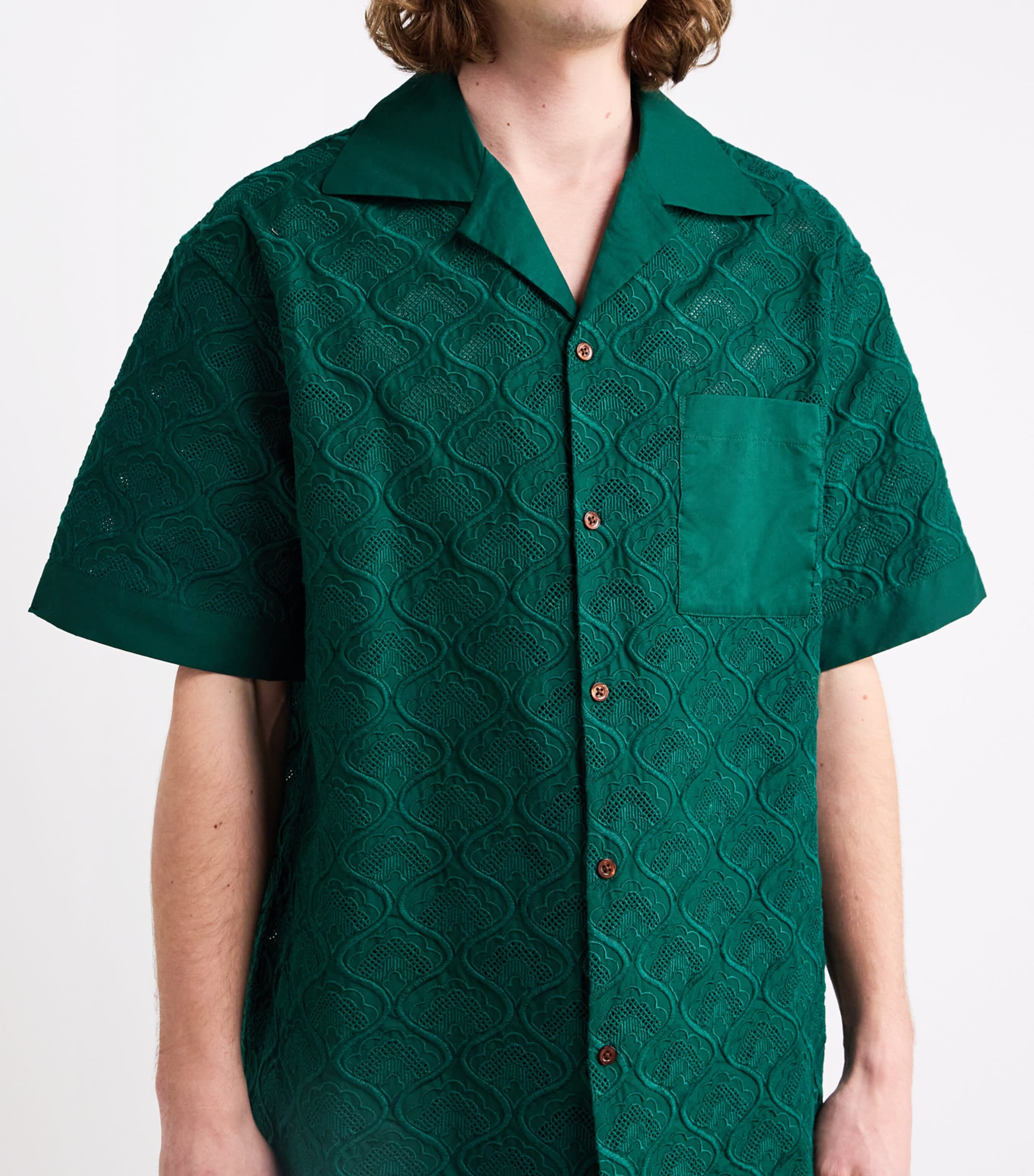 Tapestry Embroidered Shirt DARK GREEN Image 6