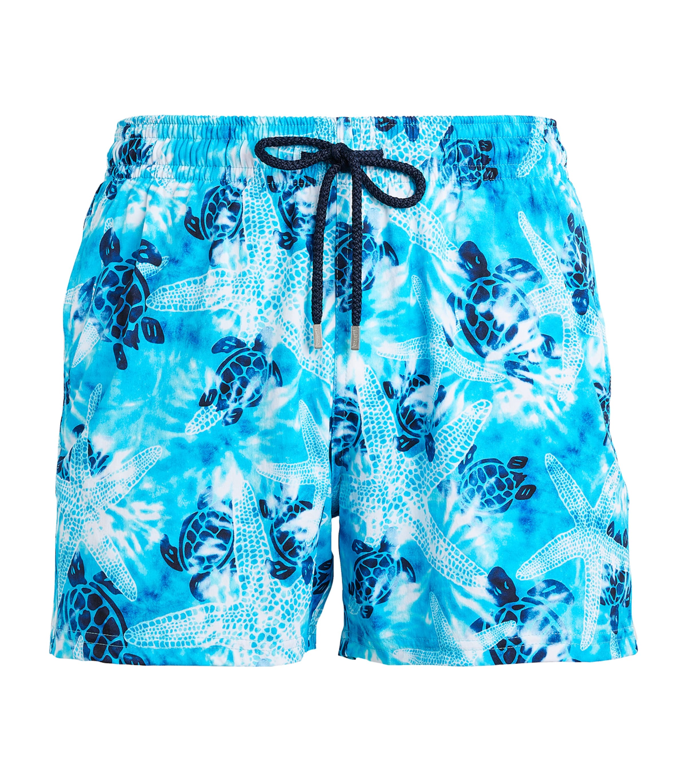 Shop Vilebrequin Turtle Print Moorise Swim Shorts In Blue