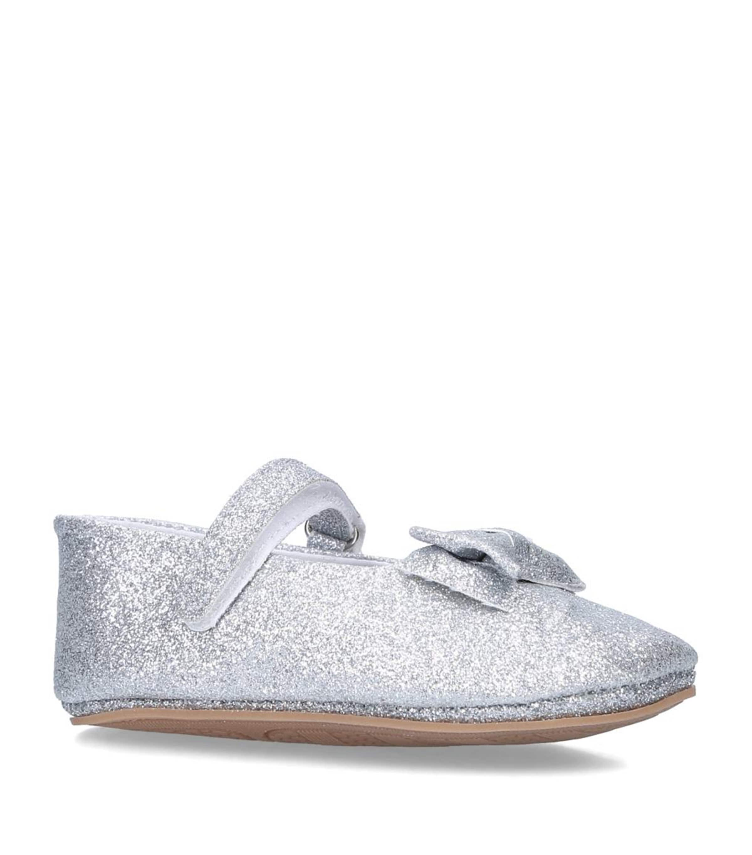 Papouelli Kids' Leather Baby Bowie Mary Janes In Silver