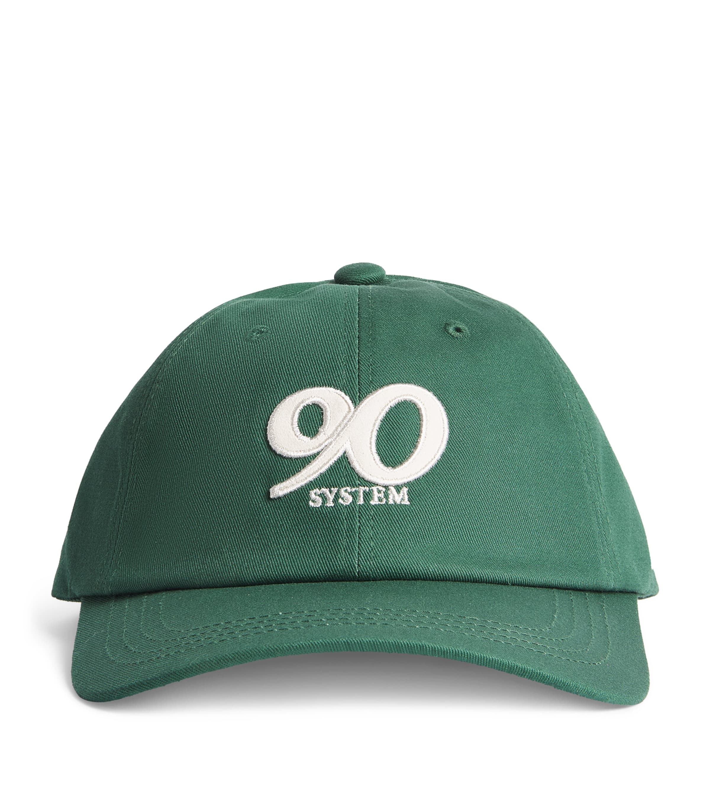 System Cotton Embroidered Logo Cap In Green