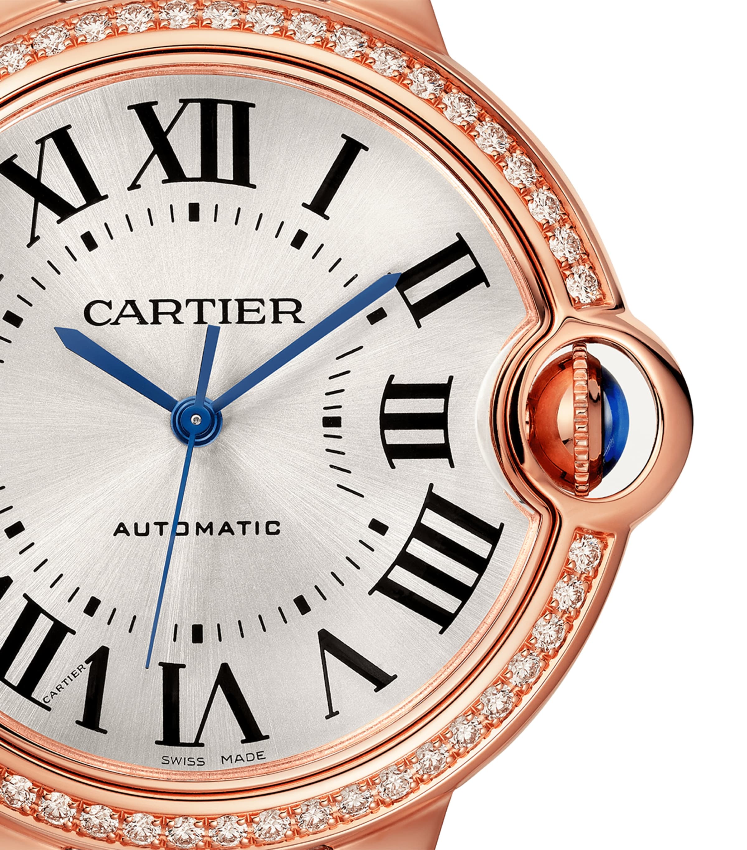 Cartier Rose Gold and Diamond Ballon Bleu de Cartier Watch 36mm Grey Image 6