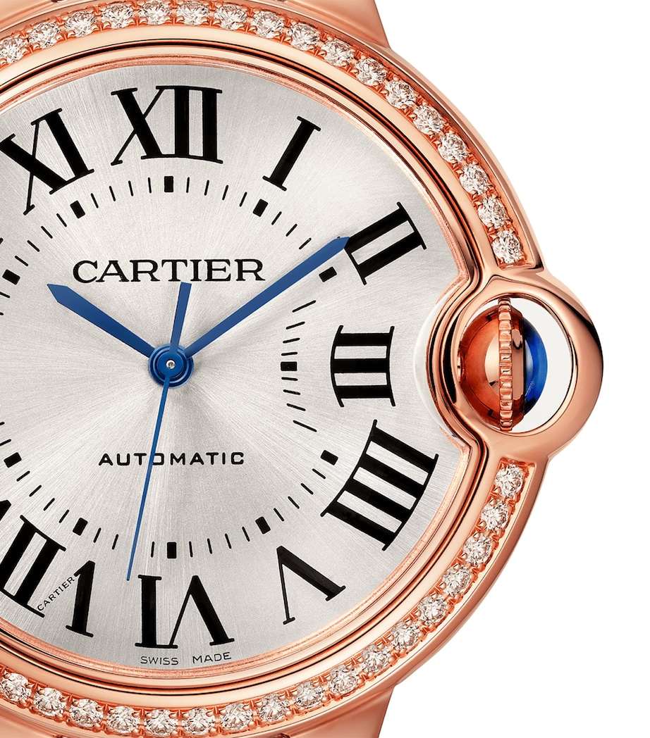 Cartier Rose Gold and Diamond Ballon Bleu de Cartier Watch 36mm Grey Image 6