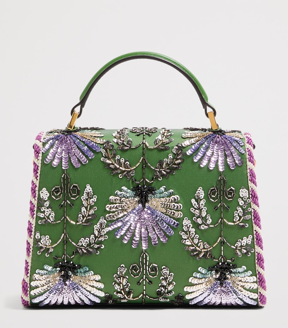 Mini Leather Embellished VSling Top-Handle Bag AAC Image 5