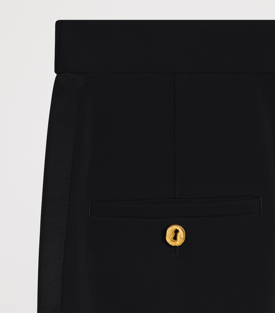 Schiaparelli Womens Wool-Silk Straight Trousers Black Image 5