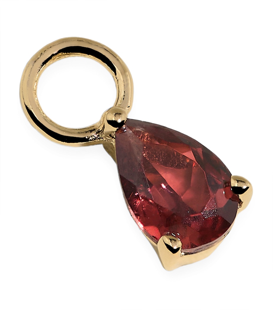 Astrid & Miyu Gold and Garnet Birthstone Earring Charm Gold Image 1