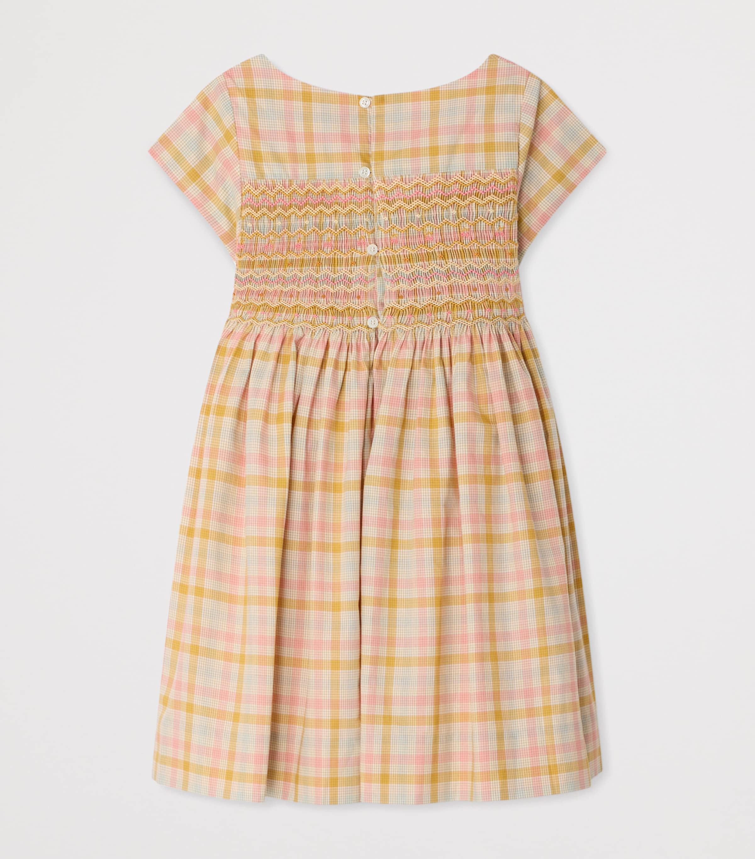 Bonpoint Cotton Check Duchesse Dress (10-12 Years) Ca Rose Image 2