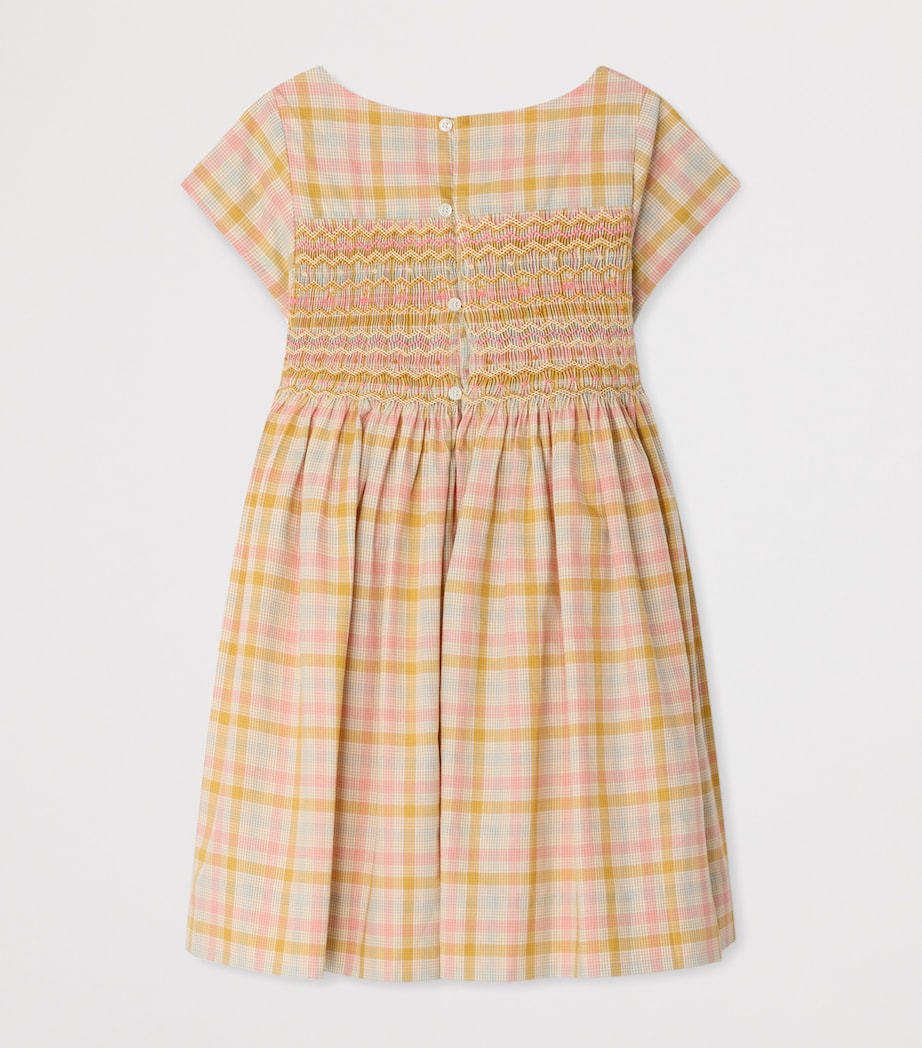 Bonpoint Cotton Check Duchesse Dress (10-12 Years) Ca Rose Image 2