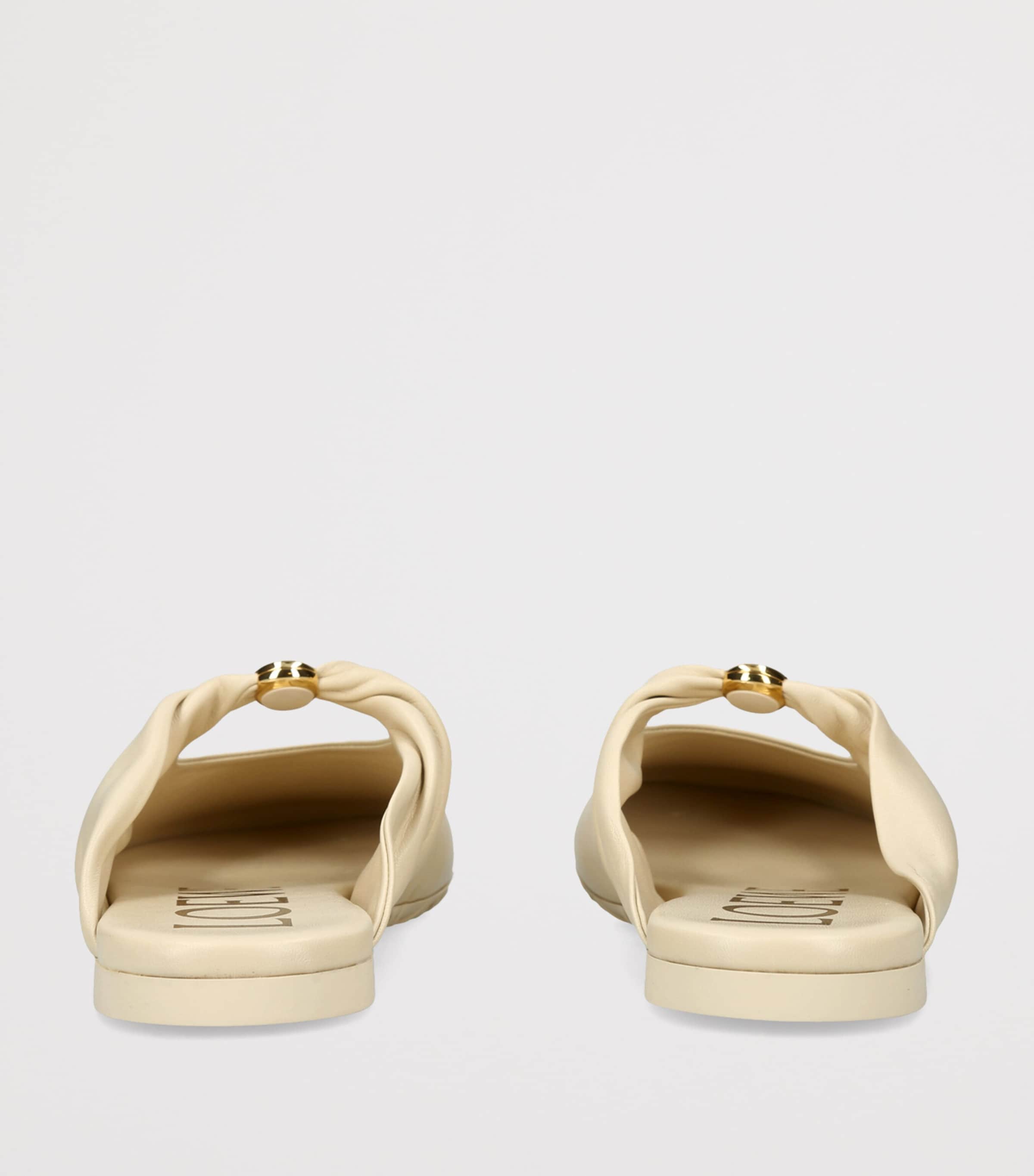 LOEWE Leather Pebble Mules Cream Image 4
