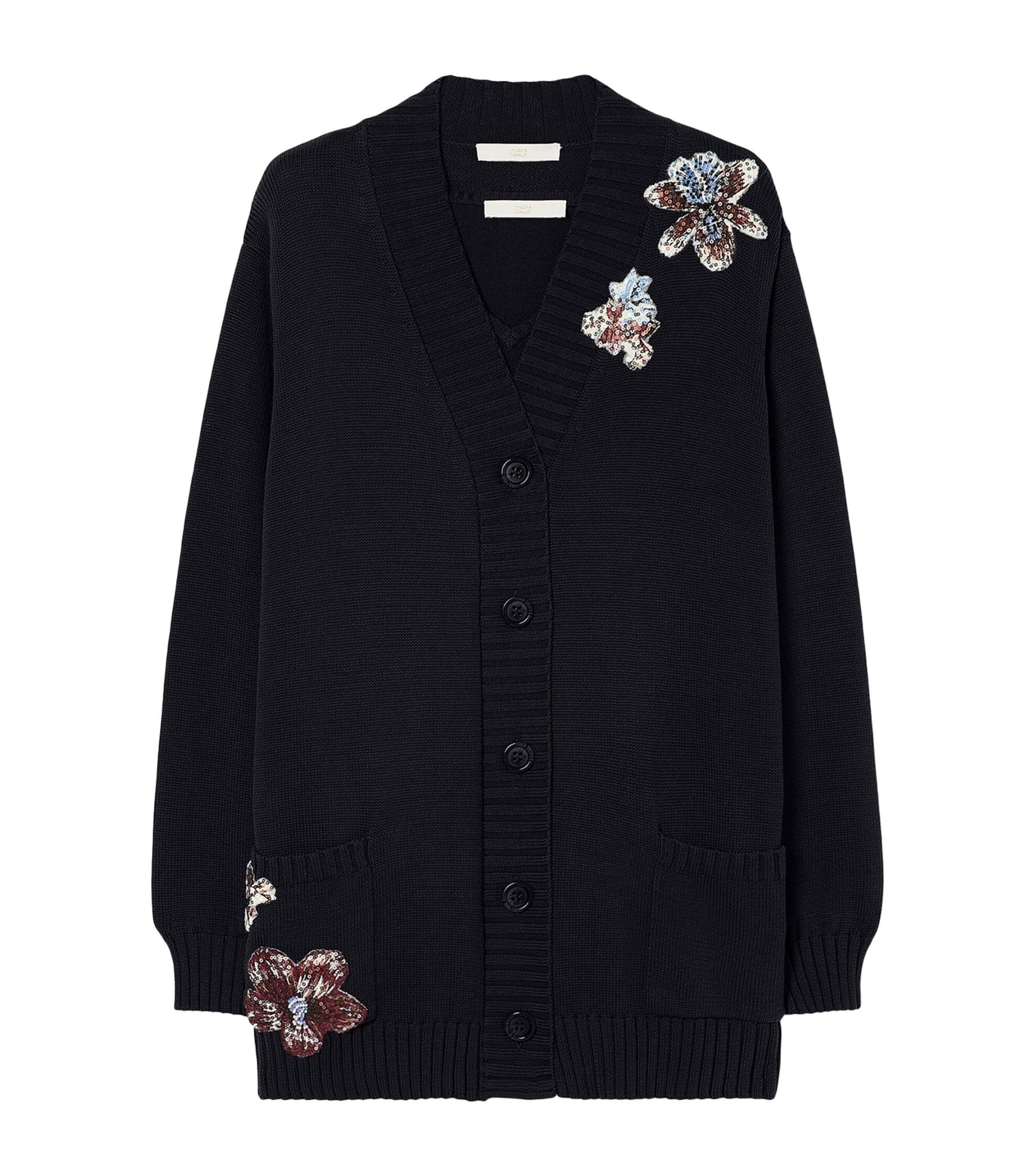 Marina Rinaldi Womens Cotton Embellished Top and Cardigan Set Midnightblue Image 1