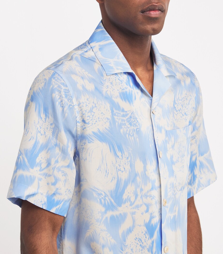 Floral Print Shirt 310 BLUE Image 6