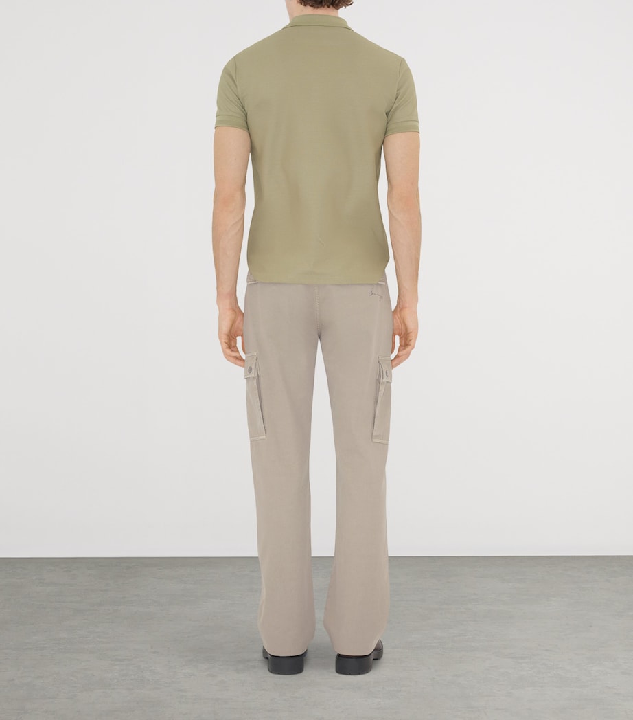 Cotton Piqué Slim Polo Shirt SKYLARK Image 4