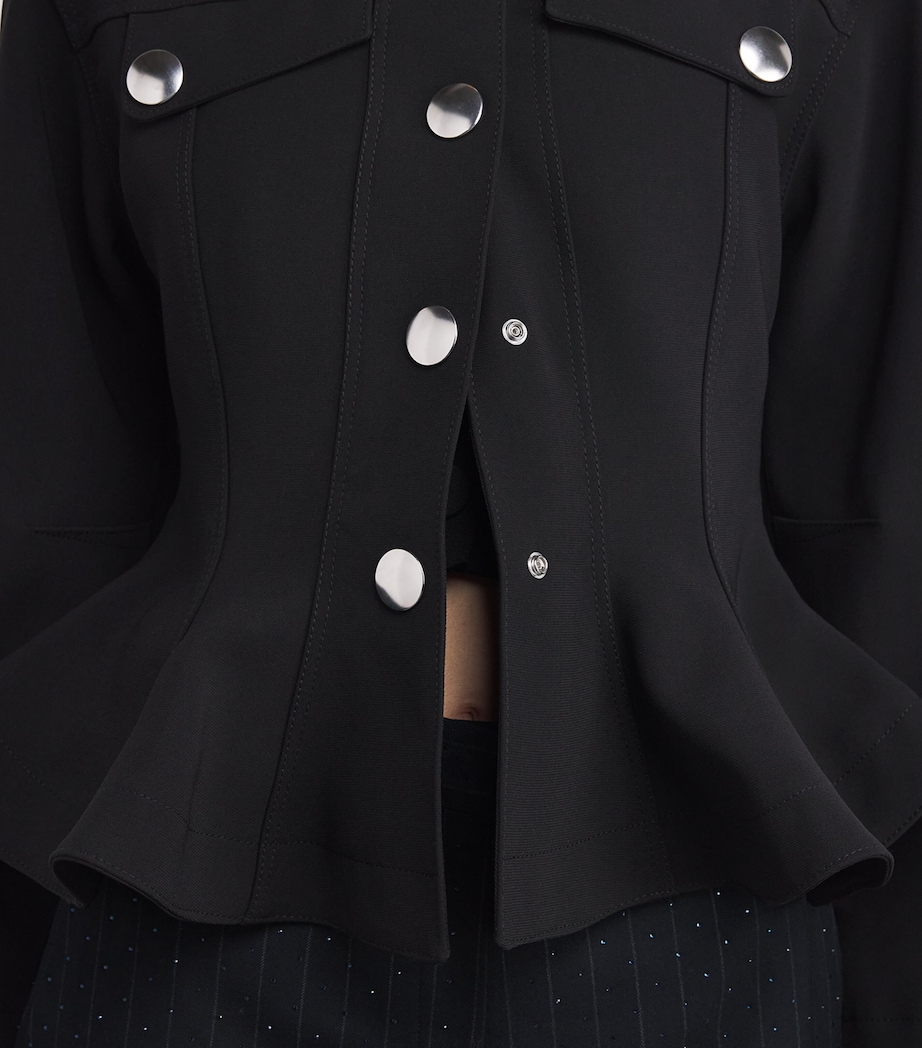 Peplum-Hem Jacket BLACK Image 6