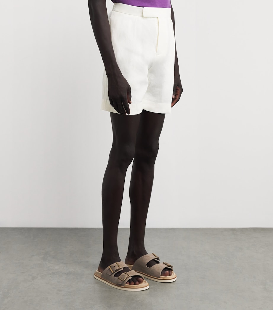 Linen Davis Shorts CREAM Image 3