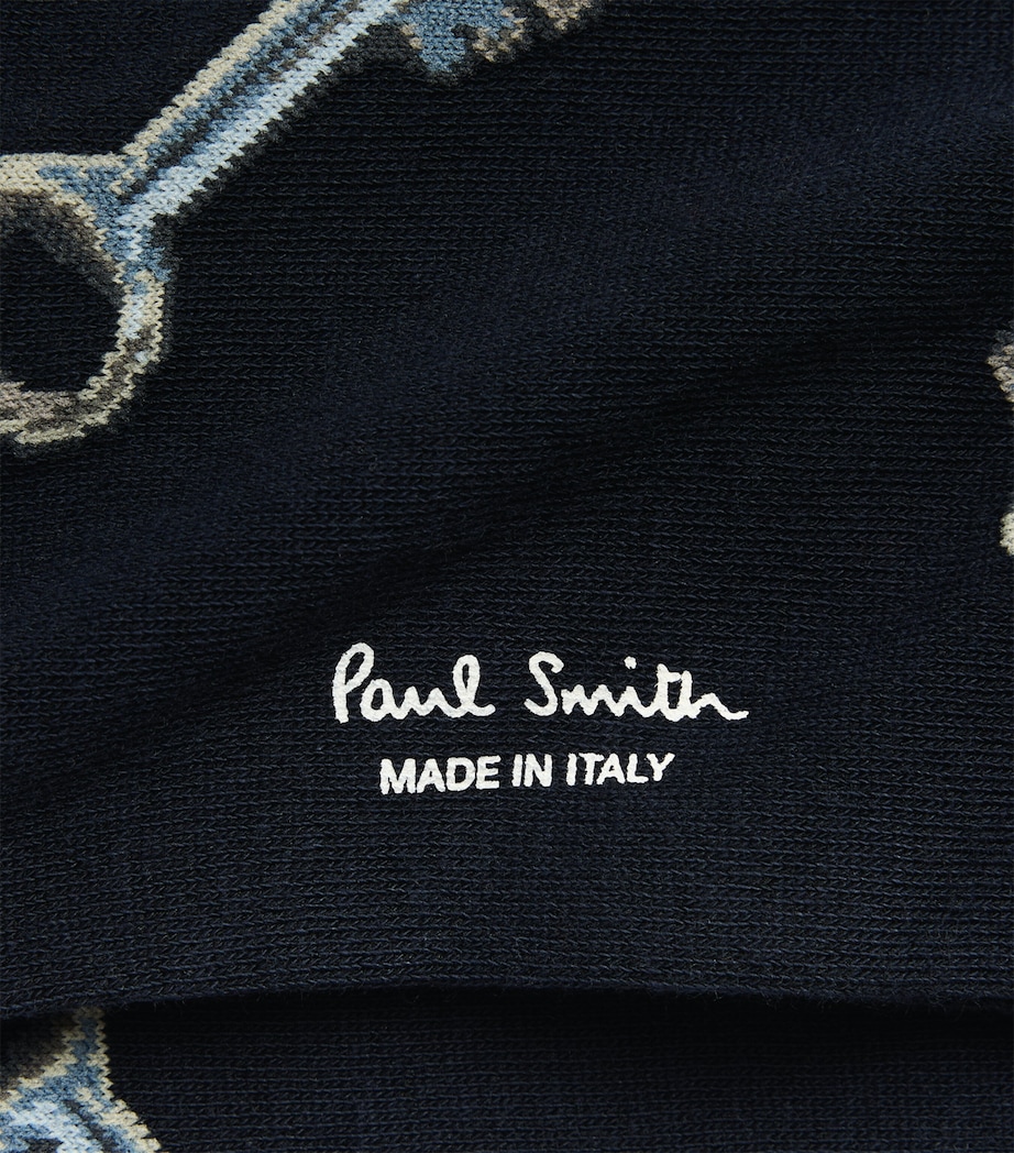 Paul Smith Mens Keys Socks Blue Image 2