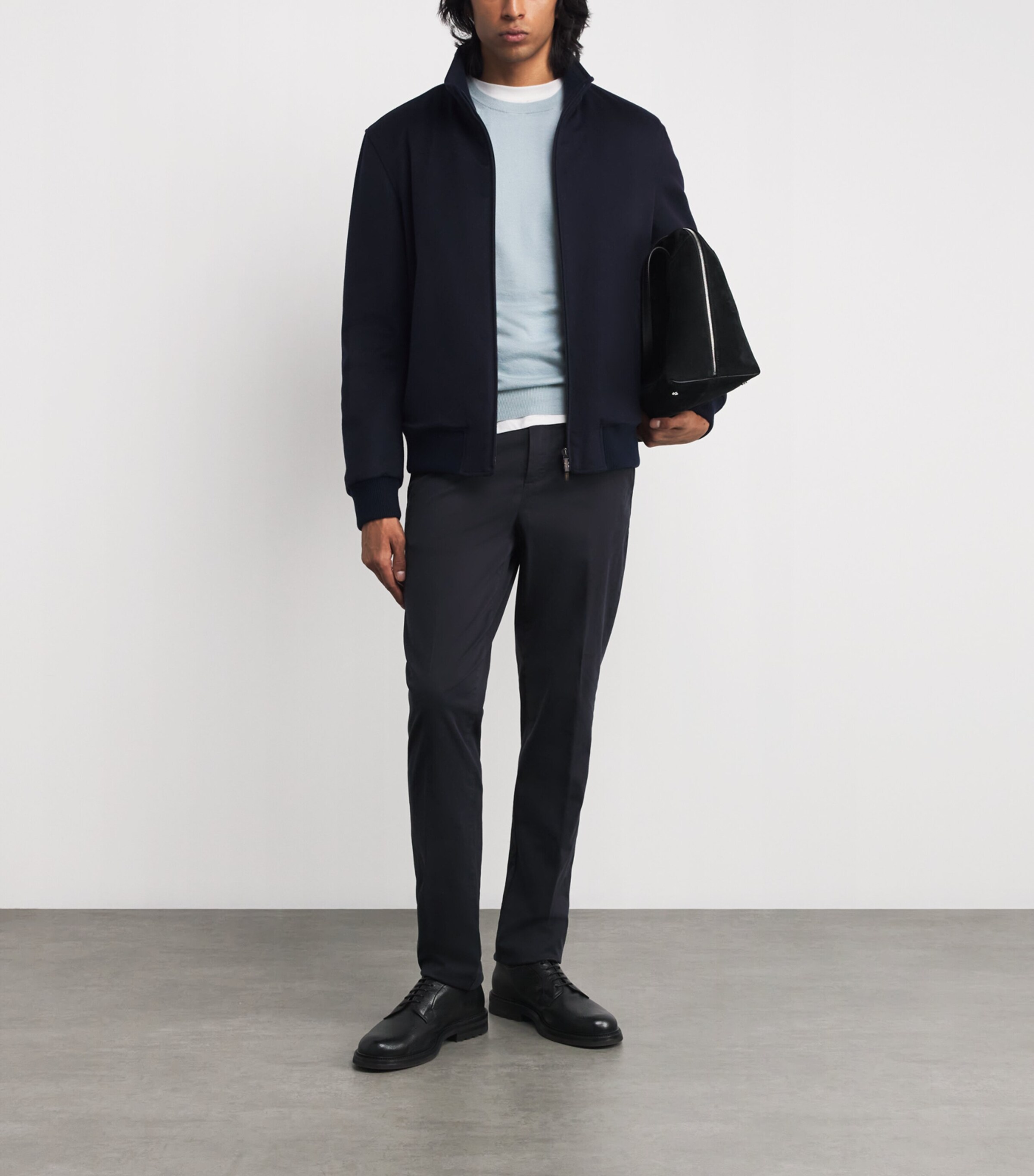 Colombo Mens Cashmere-Silk Jacket Dark Blue Image 2