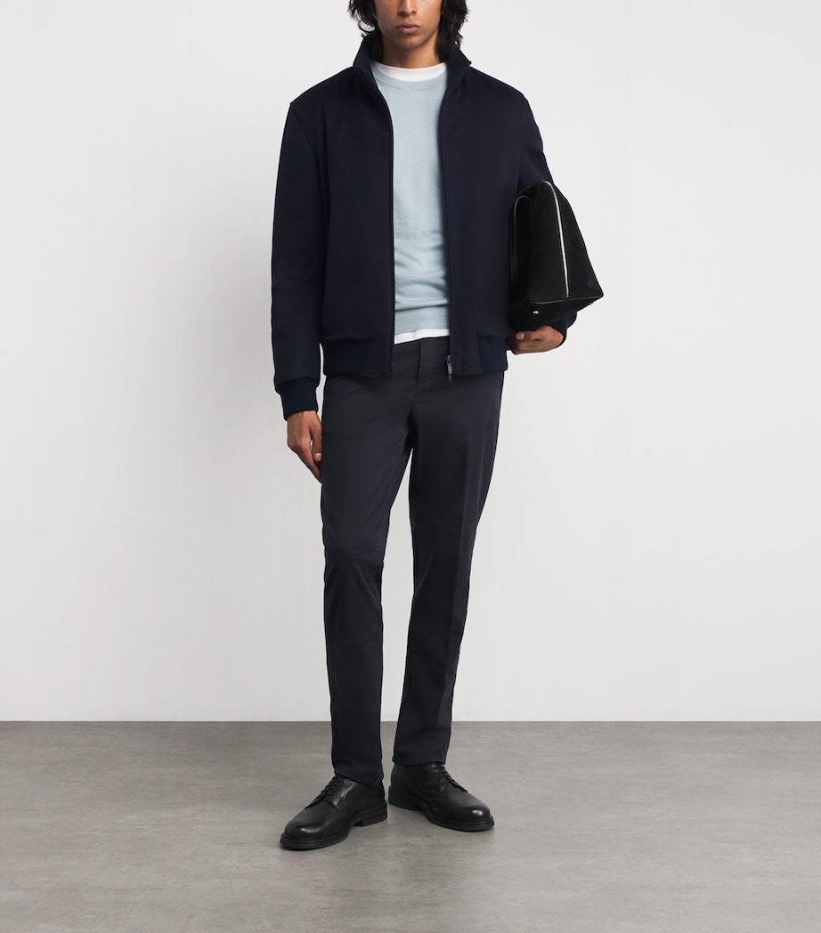 Colombo Mens Cashmere-Silk Jacket Dark Blue Image 2