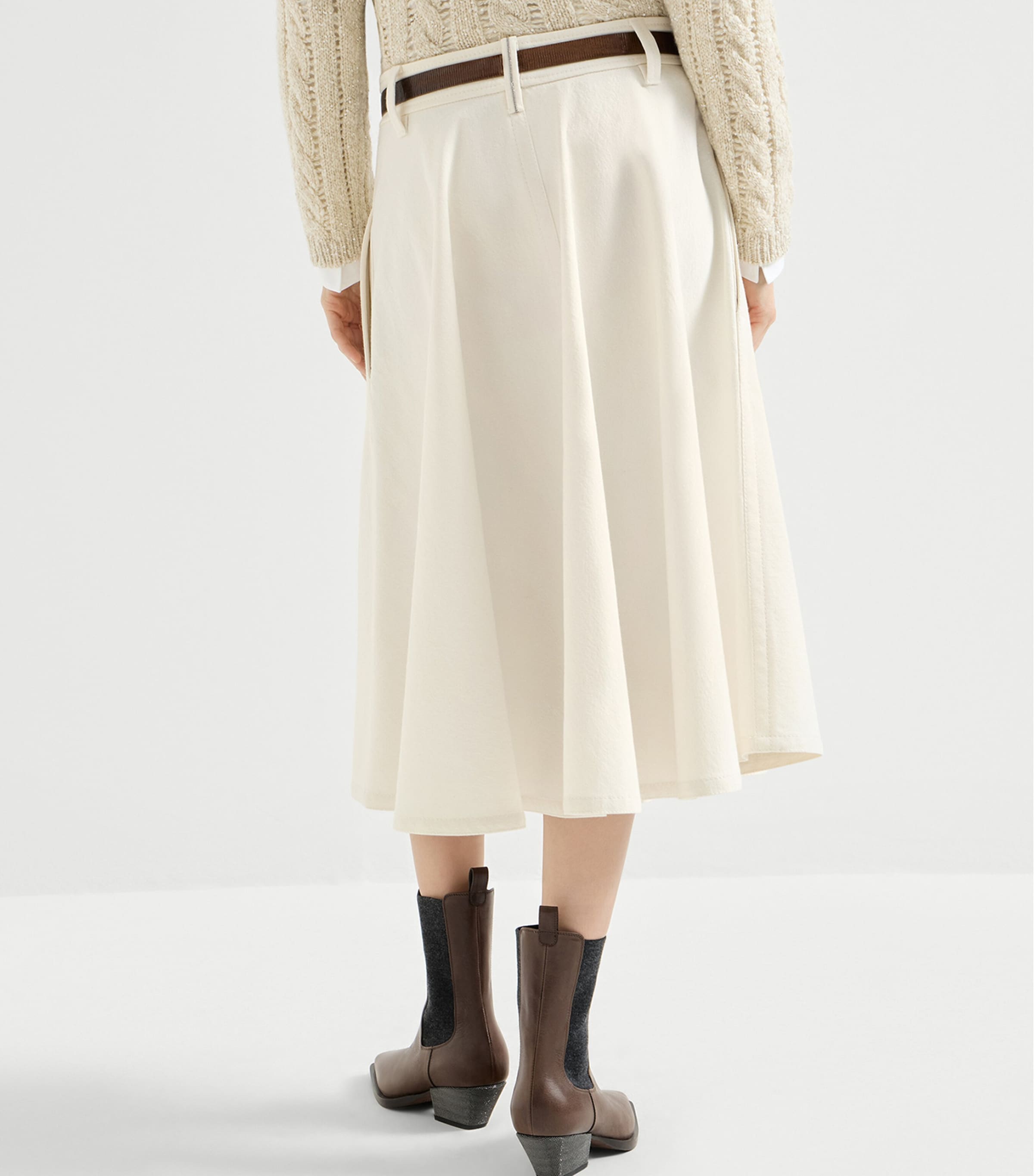 Brunello Cucinelli Womens Denim Midi Skirt Image 5
