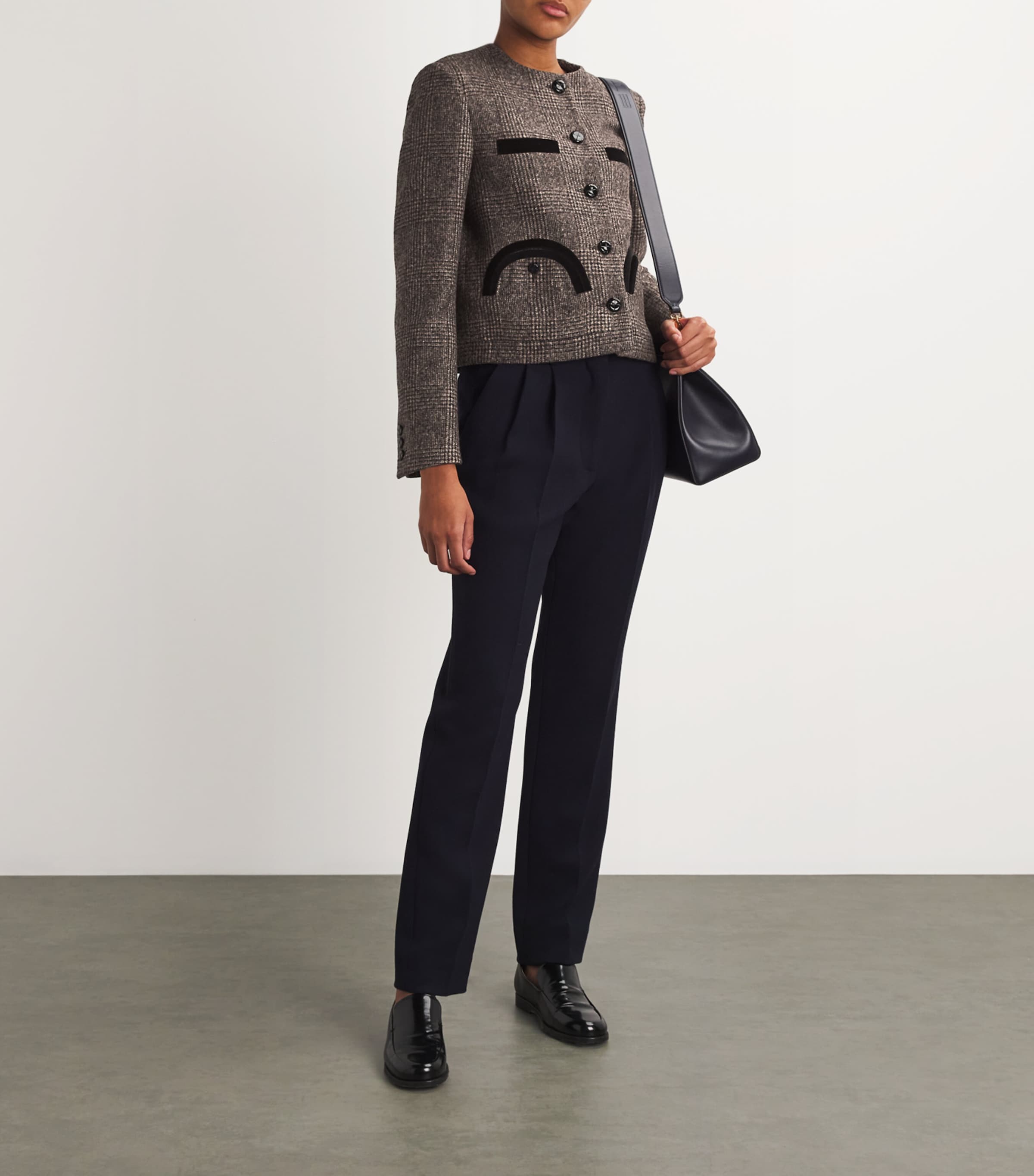 Alpaca-Wool-Blend Check Blazer 1 BROWN Image 2