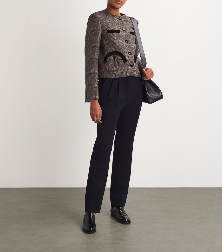 Alpaca-Wool-Blend Check Blazer 1 BROWN Image 2