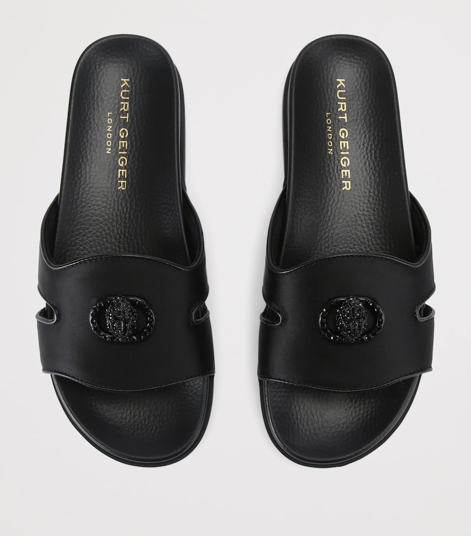 Kurt Geiger London Satin Cut-Out Chelsea Slides Black Image 4