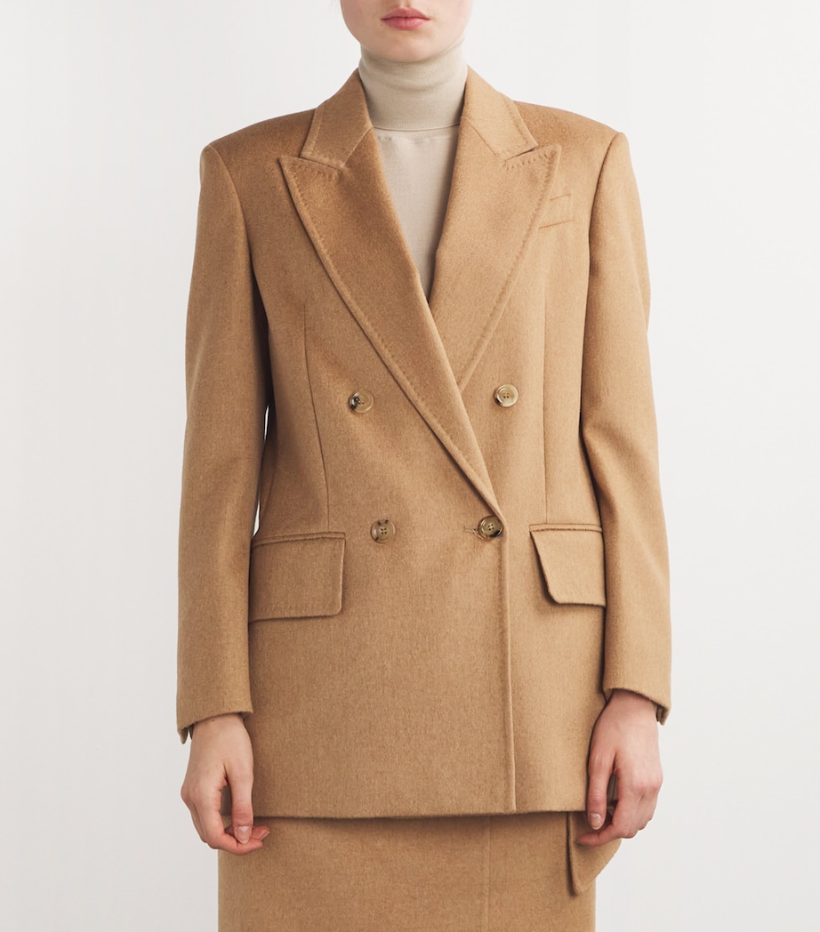 Camel Hair Double-Breasted Blazer CAMEL Image 3