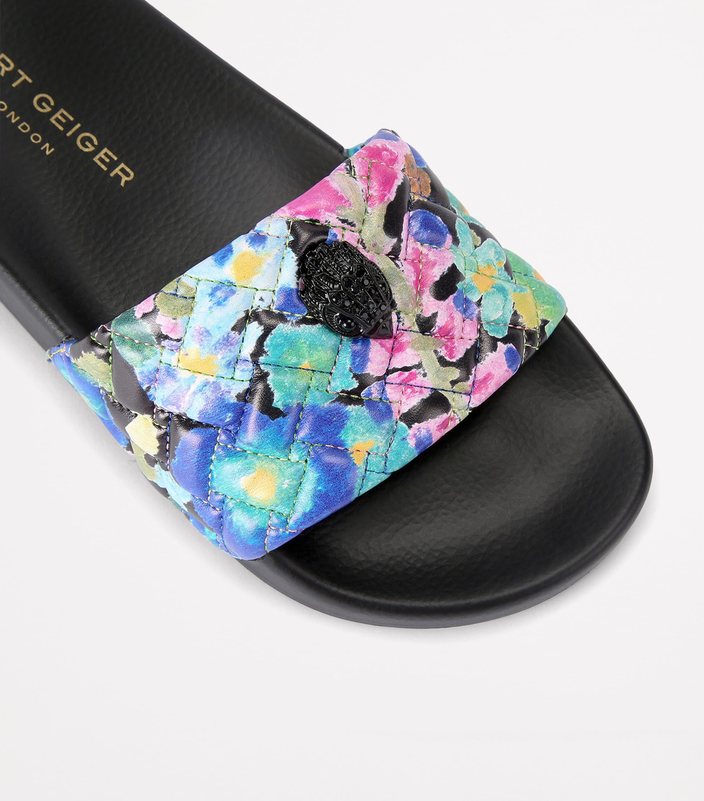 Kurt Geiger London Floral Meena Slides Blk/other Image 3