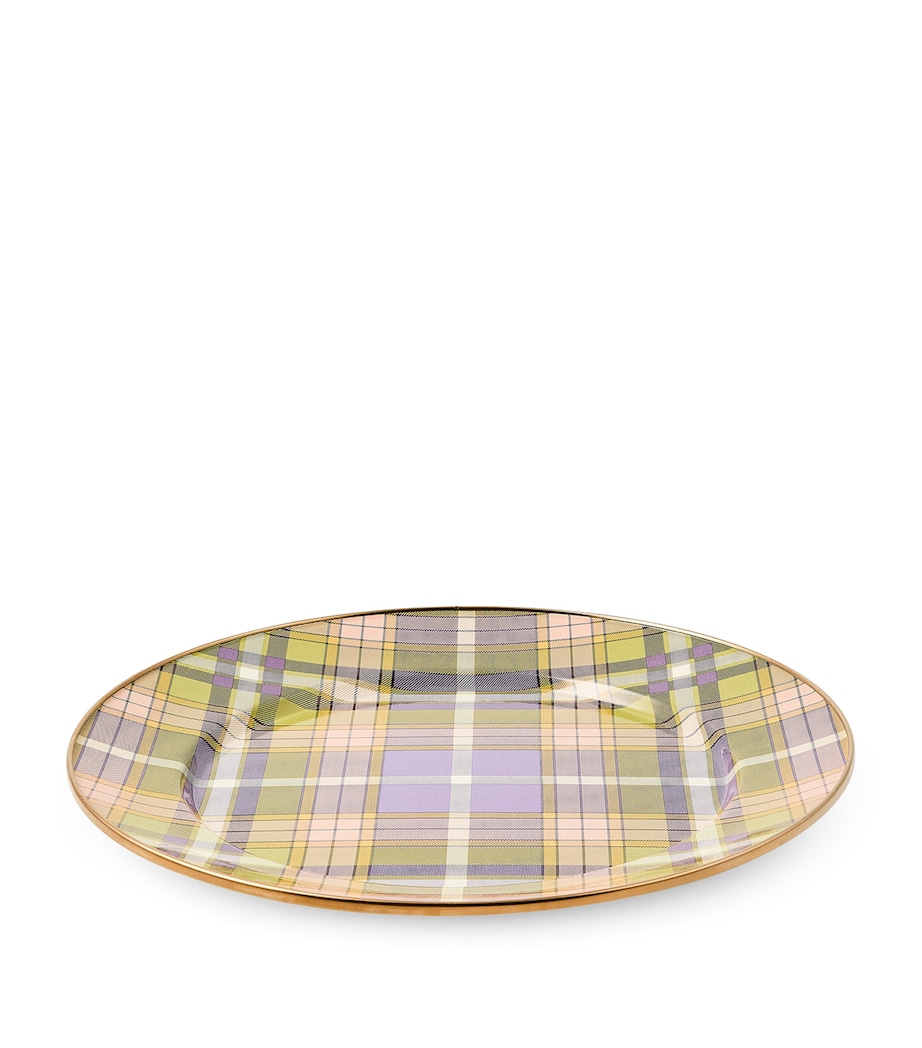 MacKenzie-Childs Steel Tartan Violet Charge Plate (30.5cm) Violet Image 1