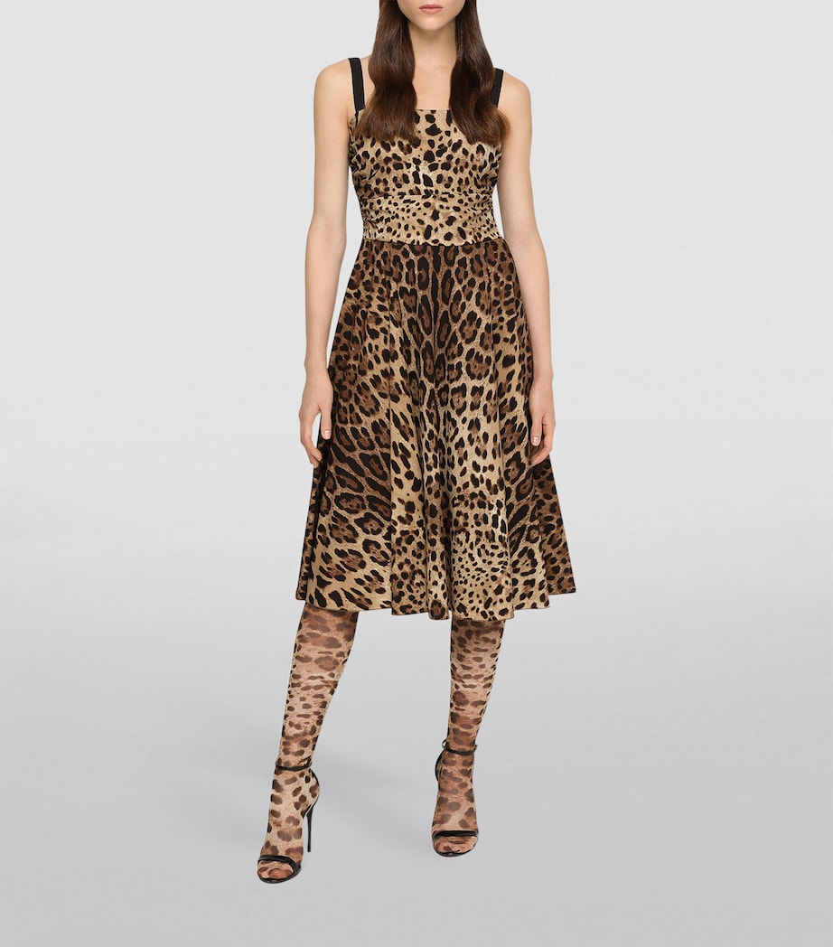 Silk Leopard-Print Midi Dress HY13M-LEO NEW Image 3