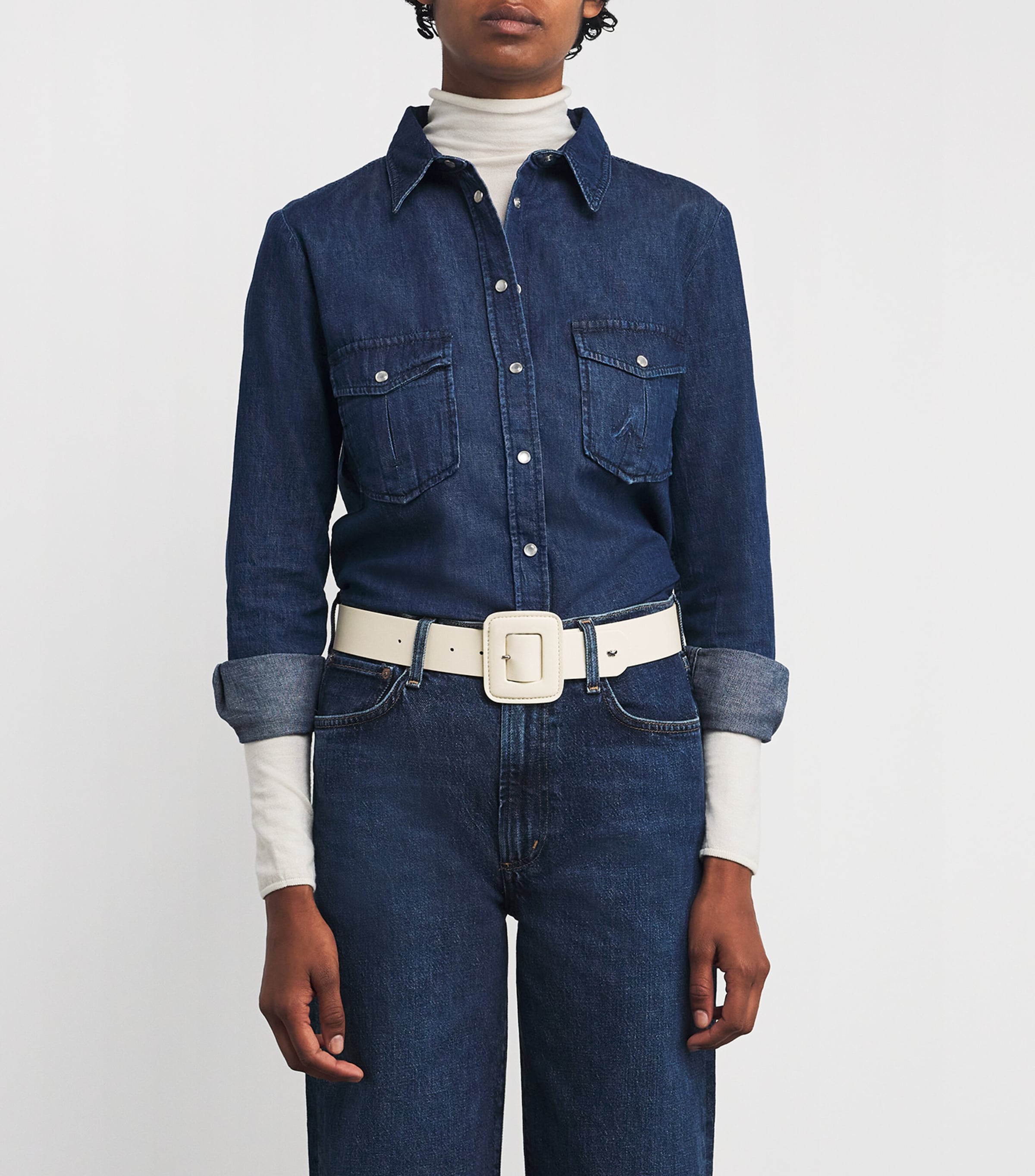 Nappa Leather Tonal Belt IVORY Image 2