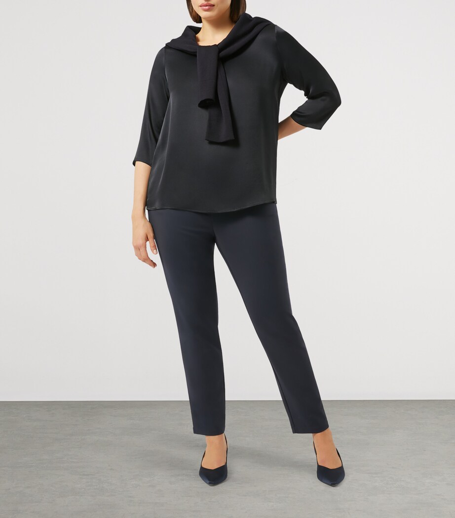 Cotton-Blend Tailored Trousers MIDNIGHTBLUE Image 4