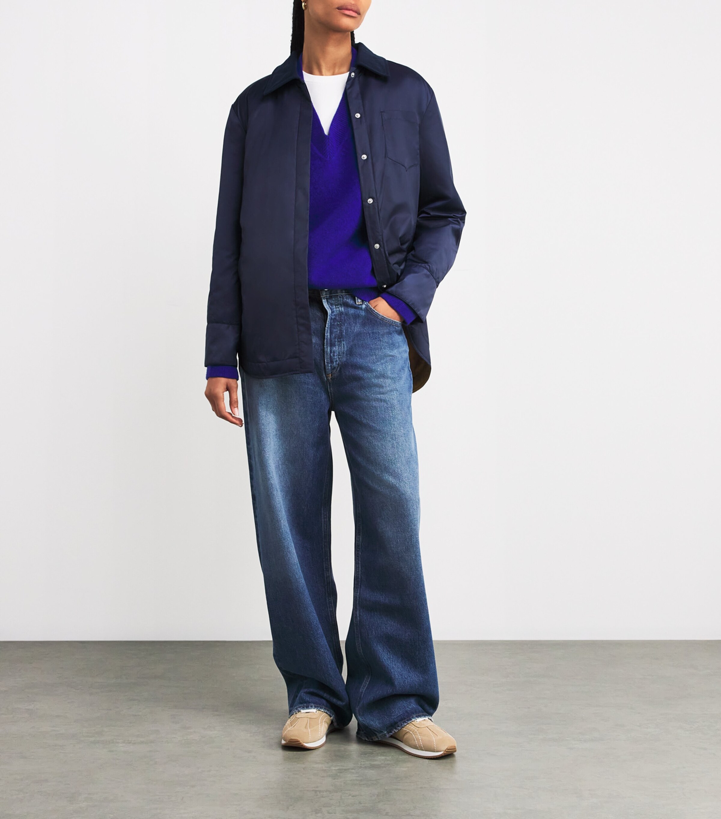 MAX&Co. Womens Padded Shirt Jacket Navy Image 2