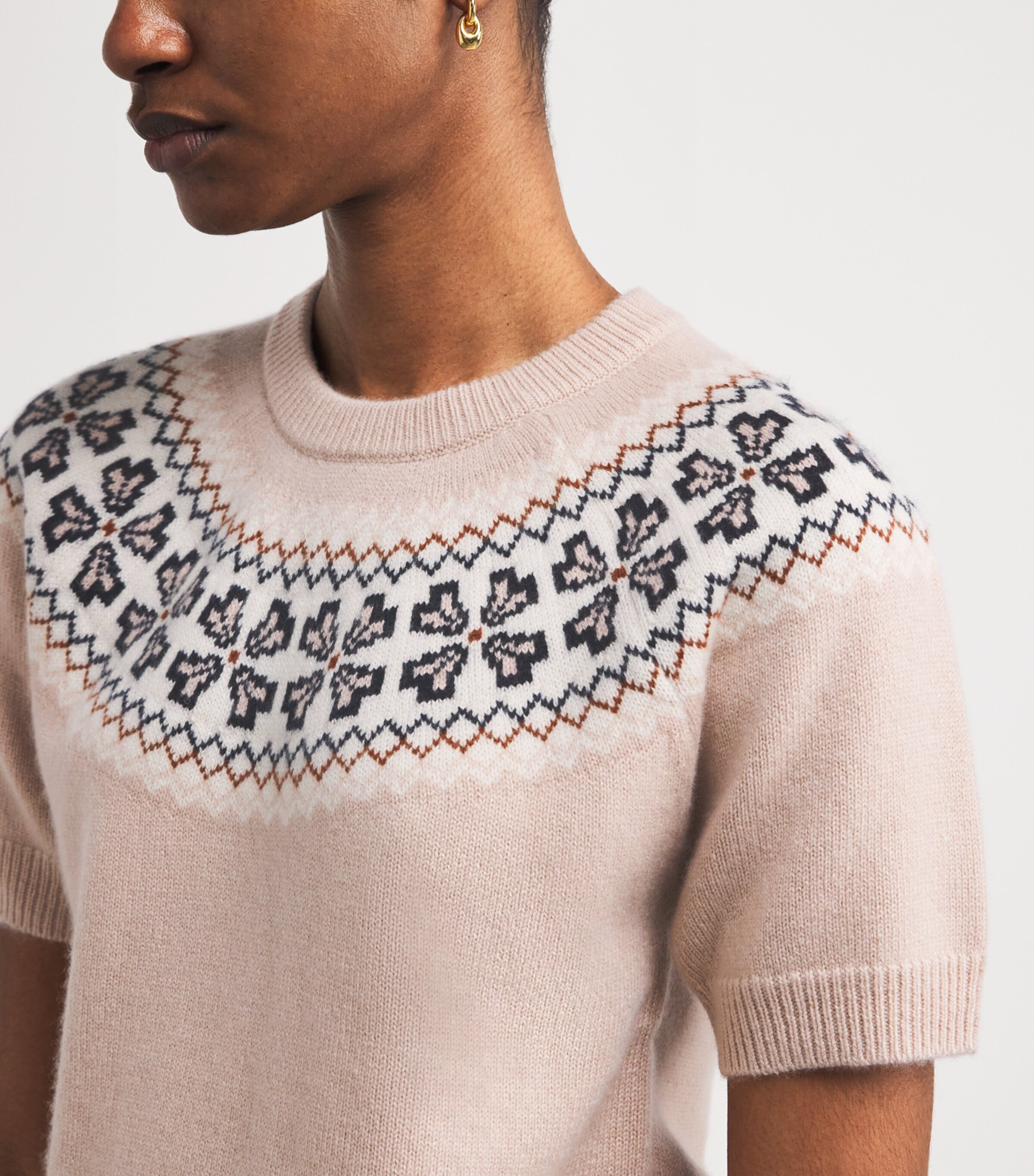 Cashmere Fair Isle Sweater PINK SAND Image 6