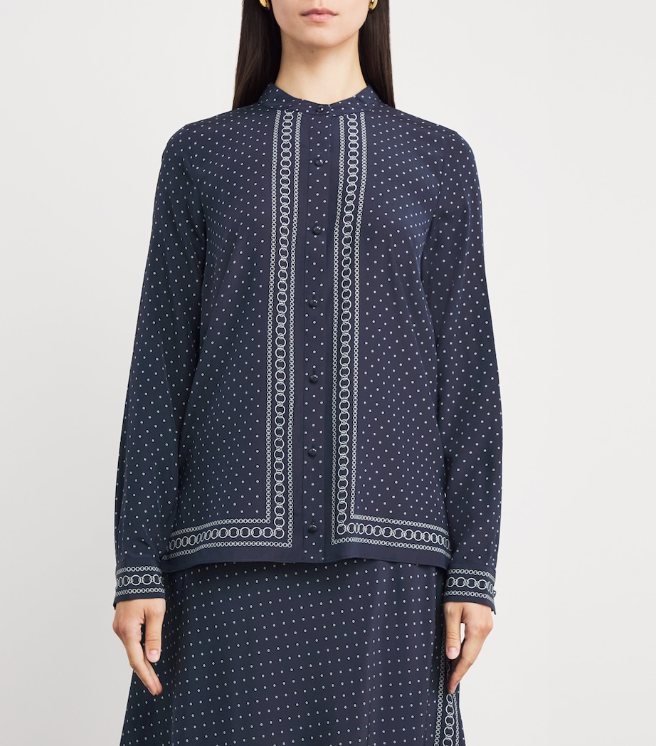 Silk-Blend Lex Blouse B1106 NAVY MULTI Image 3