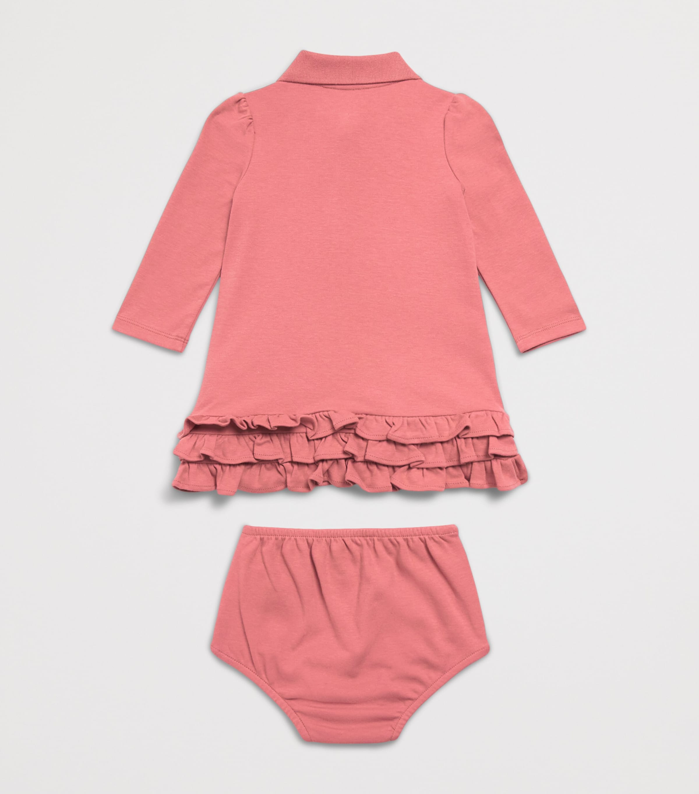 Ralph Lauren Kids Cotton Polo Dress and Bloomers Set (3-24 Months) Canvas Pink Image 2